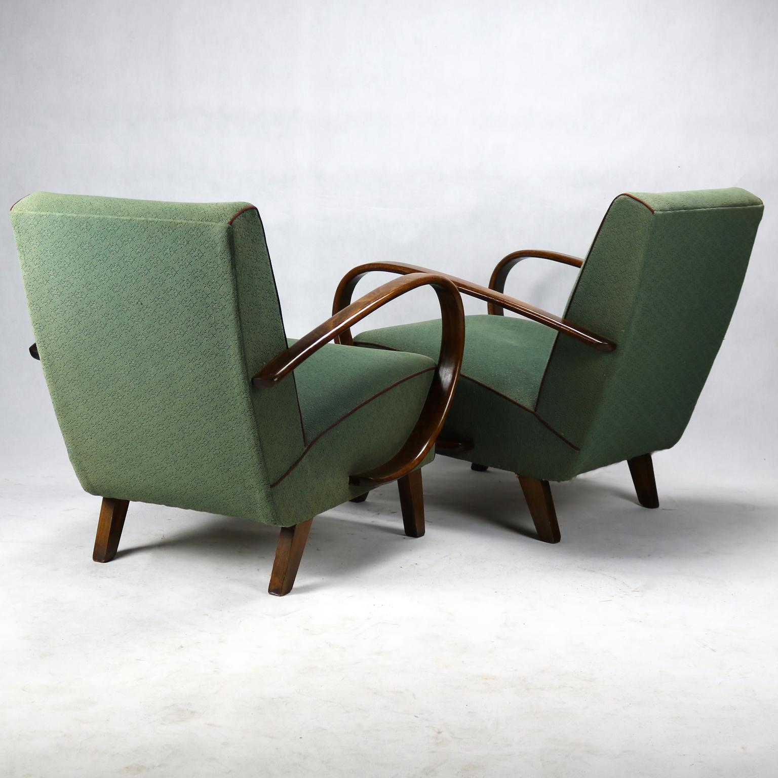 Lounge Chairs by Jindrich Halabala for UP Zavody Brno, 1930s In Good Condition In Lucenec, SK