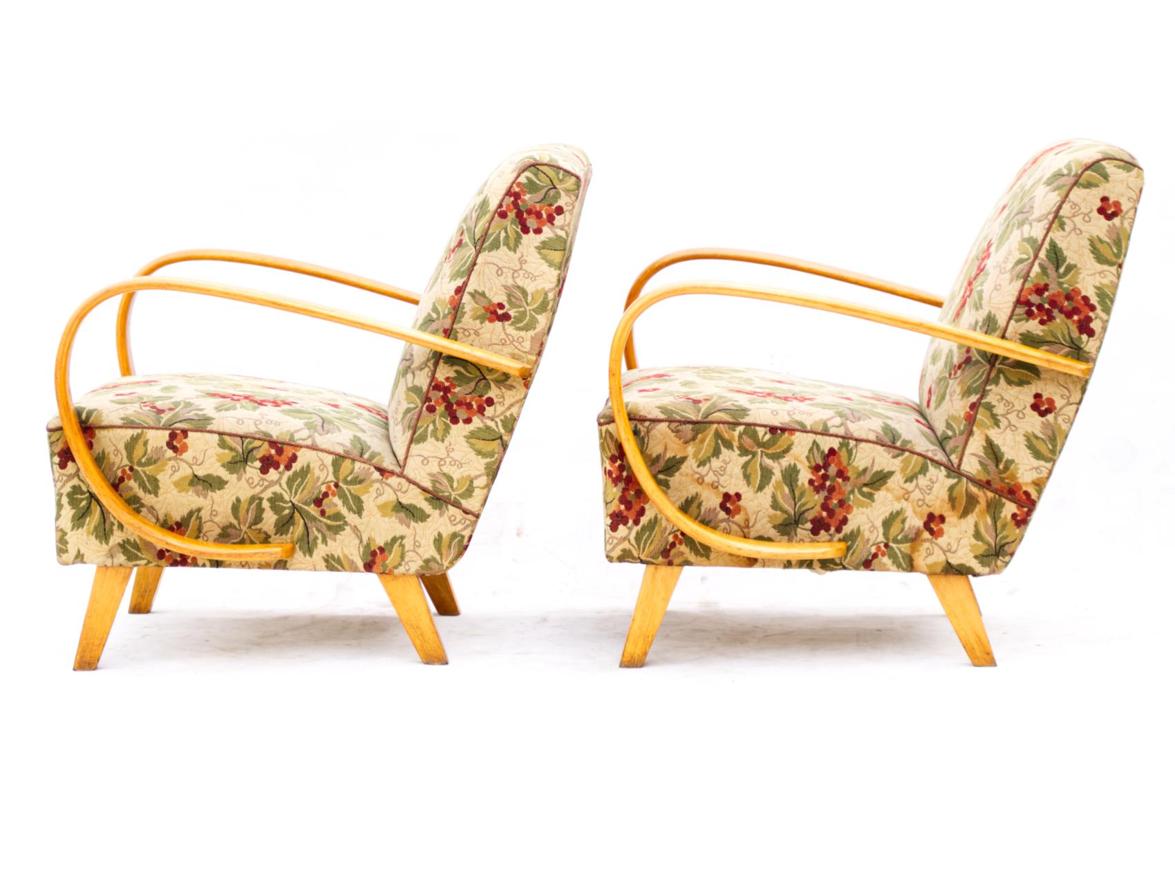 Lounge Chairs by Jindrich Halabala for Up Zavody Brno, 1930s In Good Condition In Lucenec, SK