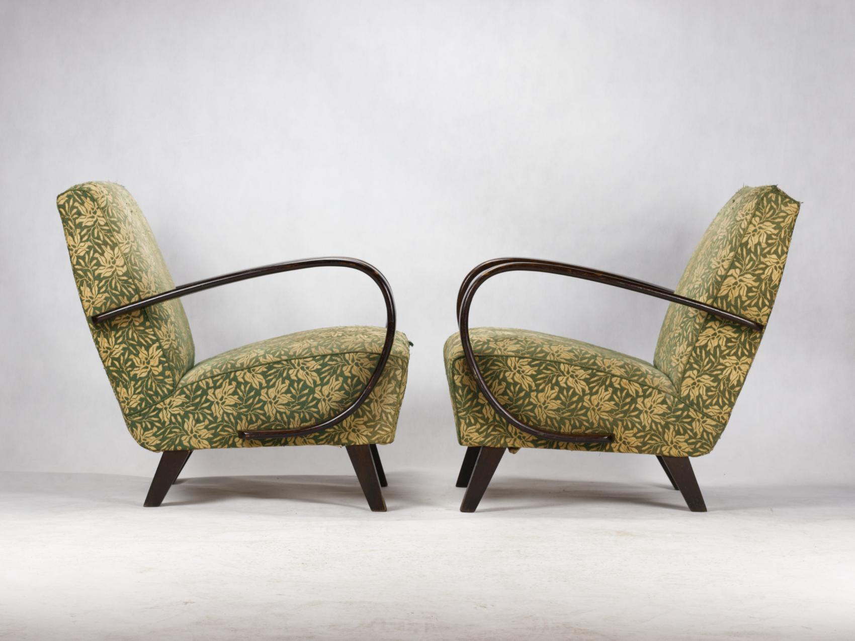 Lounge Chairs by Jindrich Halabala for UP Zavody Brno, 1930s In Good Condition In Lucenec, SK