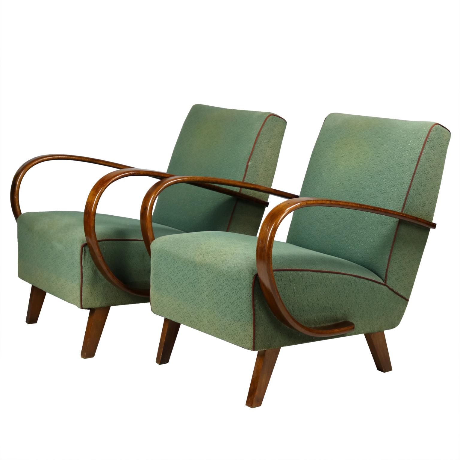 Lounge Chairs by Jindrich Halabala for UP Zavody Brno, 1930s