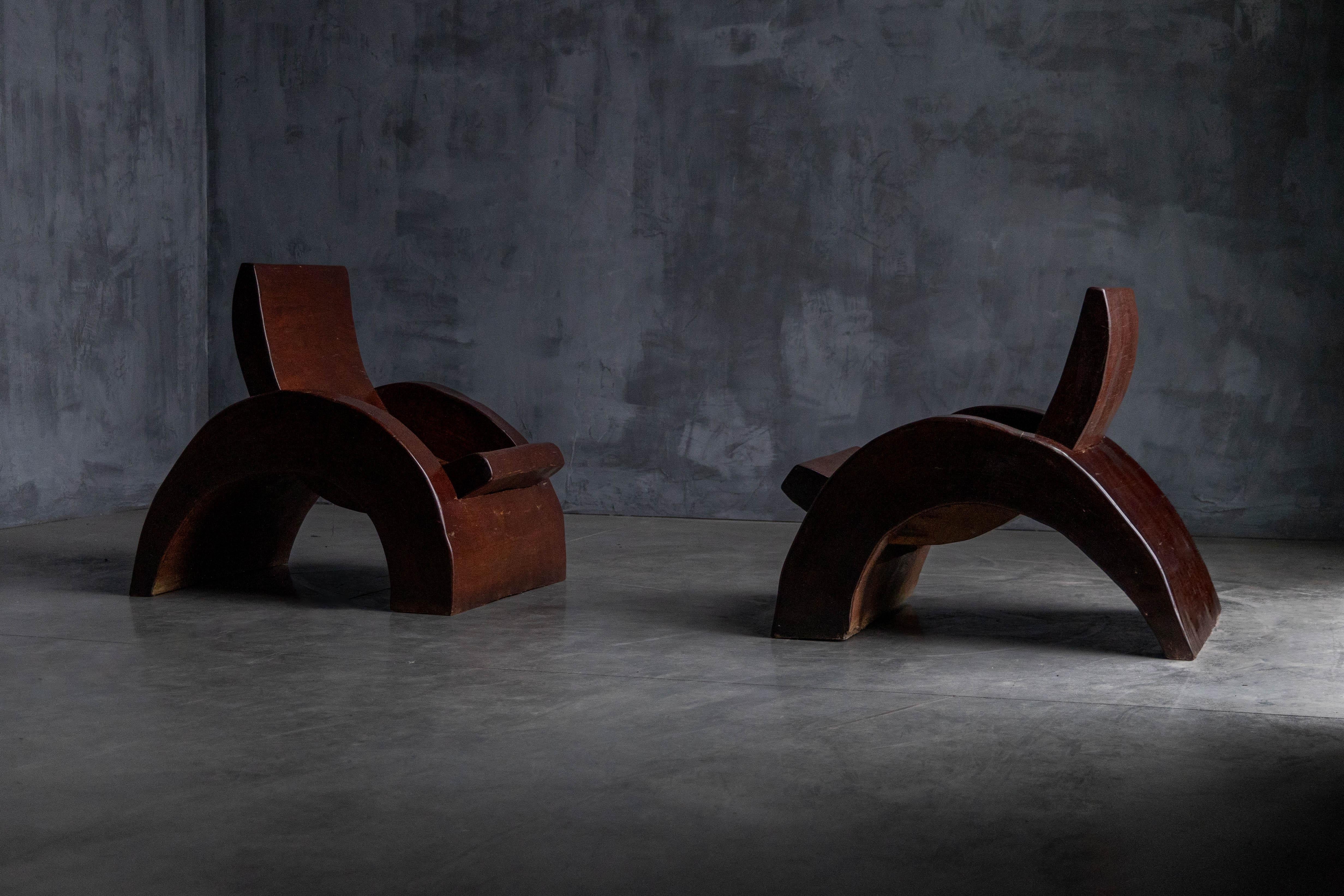 Wood Lounge Chairs by José Zanine Caldas, Brazil, 1970s For Sale