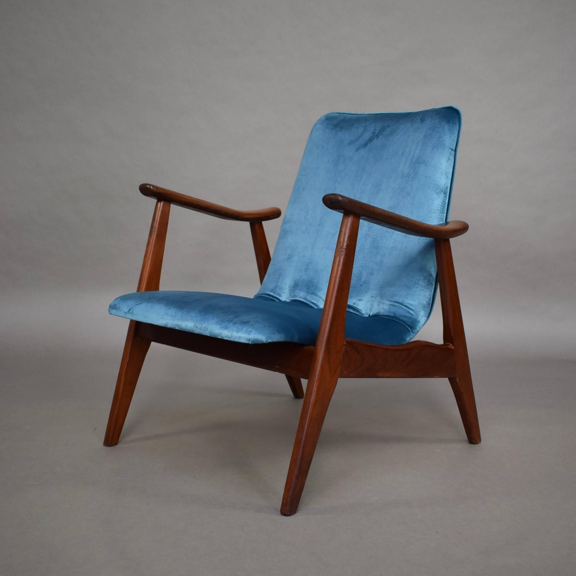 Mid-Century Modern Lounge Chairs by Louis Van Teeffelen, Netherlands, circa 1960