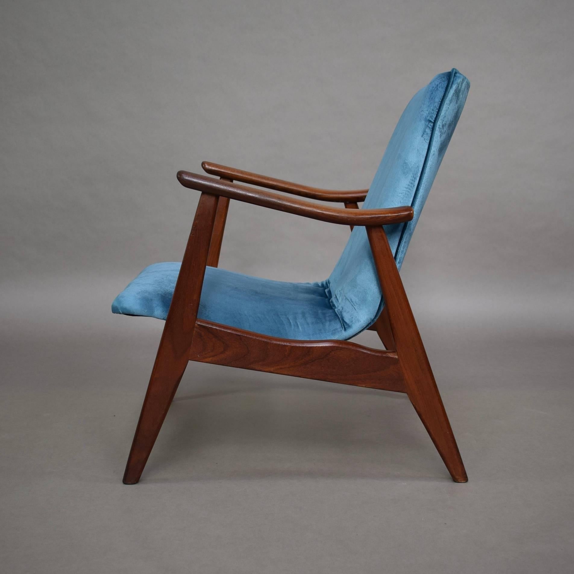 Mid-20th Century Lounge Chairs by Louis Van Teeffelen, Netherlands, circa 1960