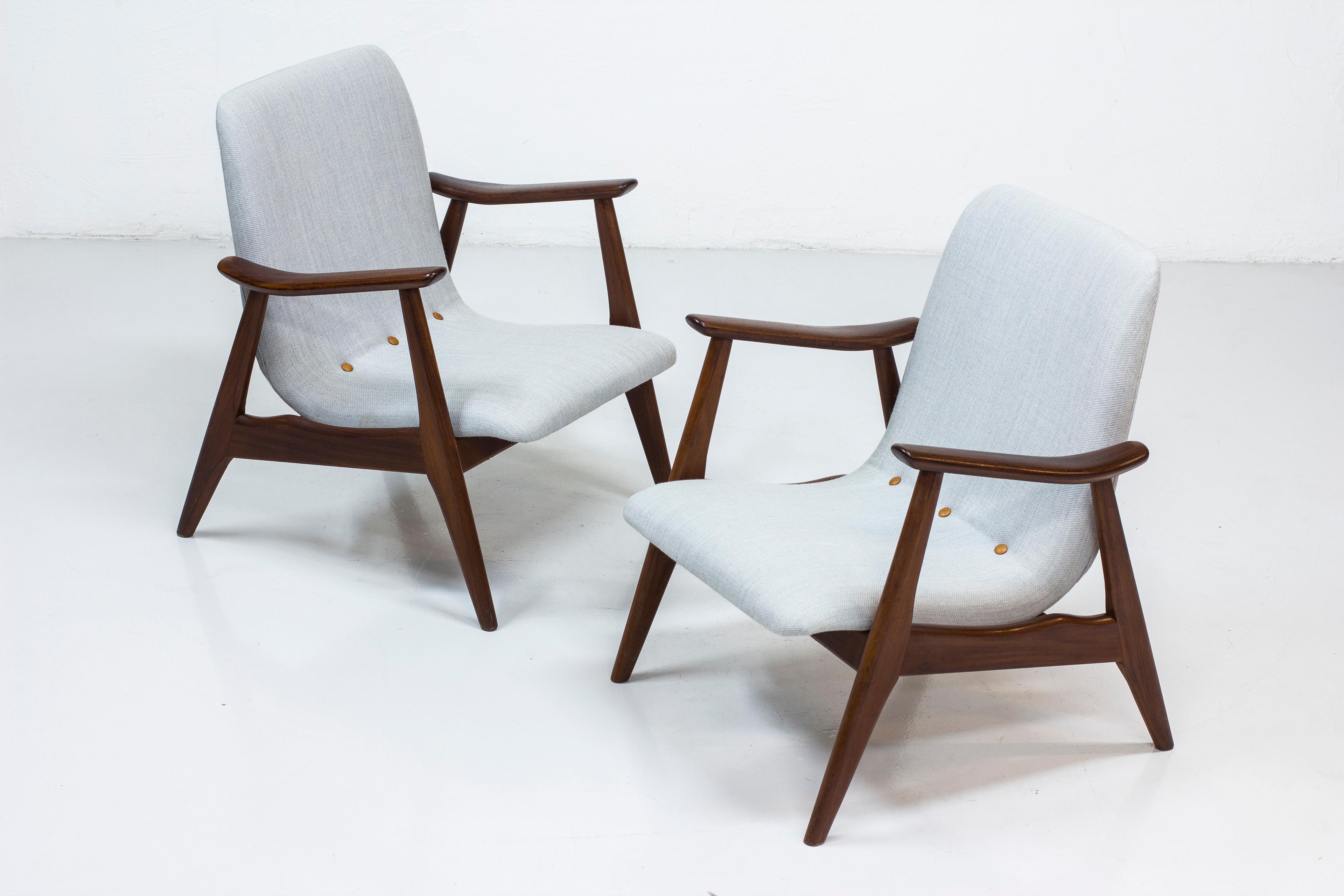 Lounge Chairs by Louis Van Teeffelen for WéBé, Netherlands, 1950s 7