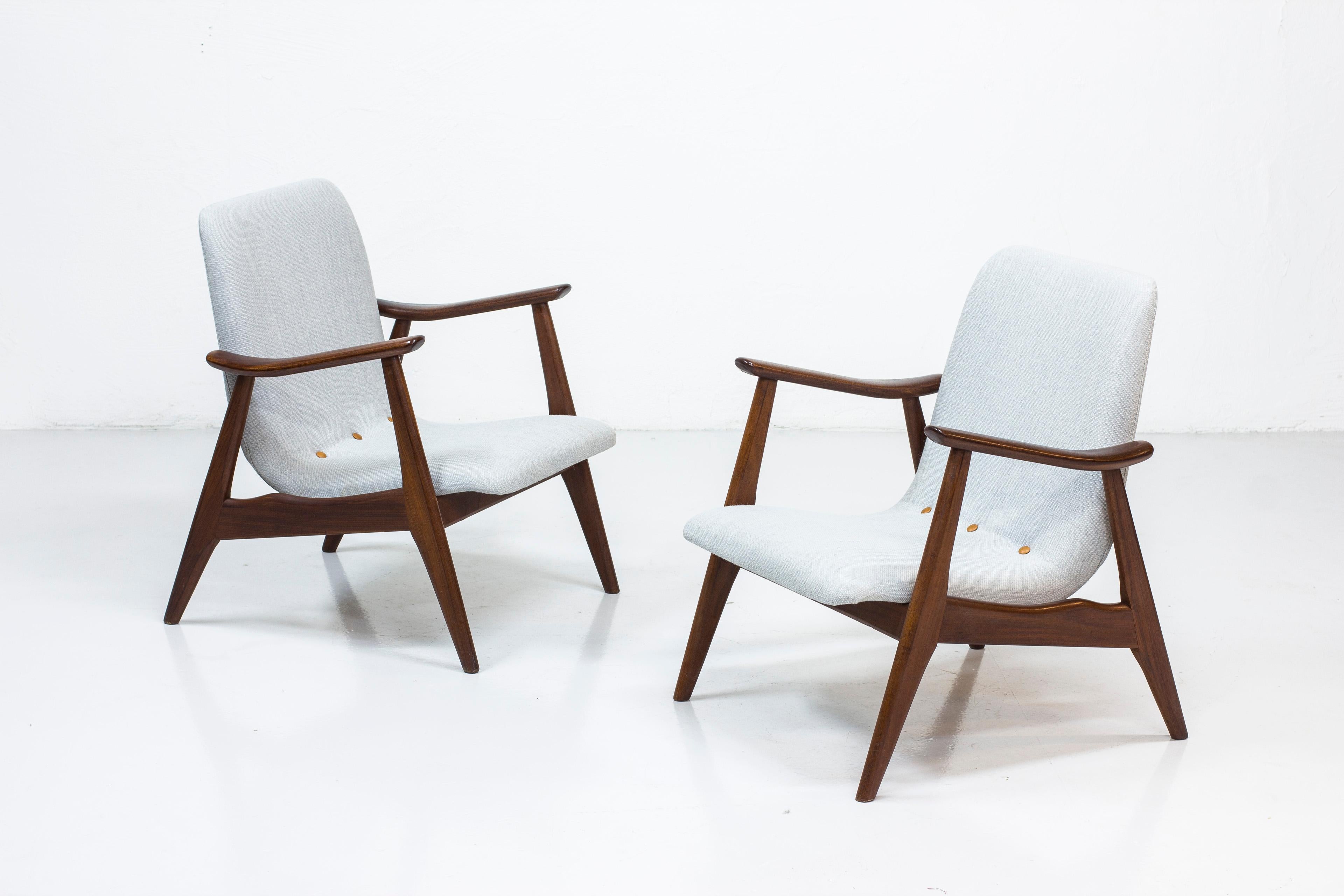 Dutch Lounge Chairs by Louis Van Teeffelen for WéBé, Netherlands, 1950s