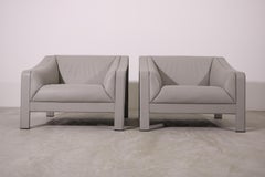 Lounge Chairs by Matteo Grassi in Light Grey Leather Italy