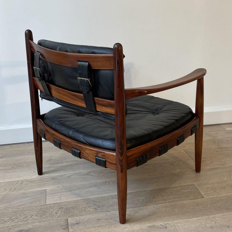 Scandinavian Modern Lounge Chairs Cadett Rosewood and Leather Eric Merthen For Sale