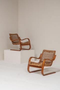 Lounge Chairs, Early Aalto Production for Stylclair, France, 1930s