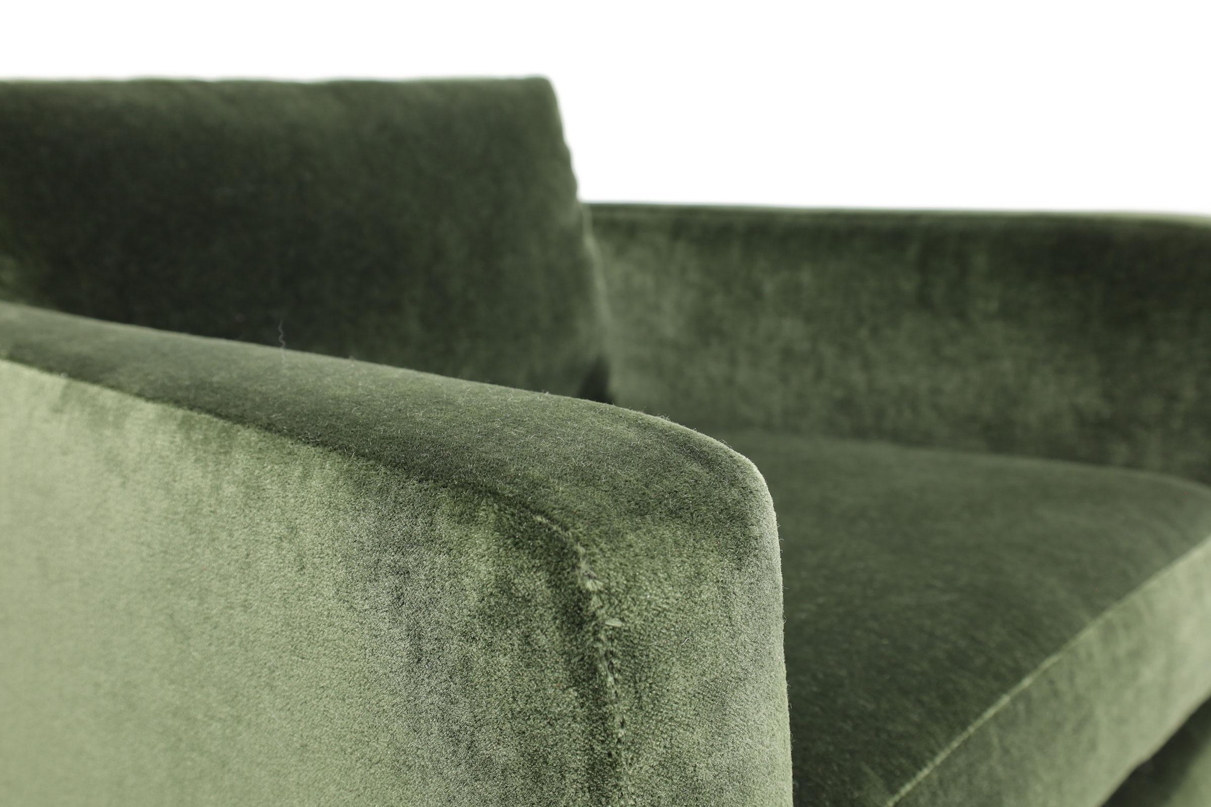 Fauteuils de salon Harvey Probber en mohair vert forêt en vente 3