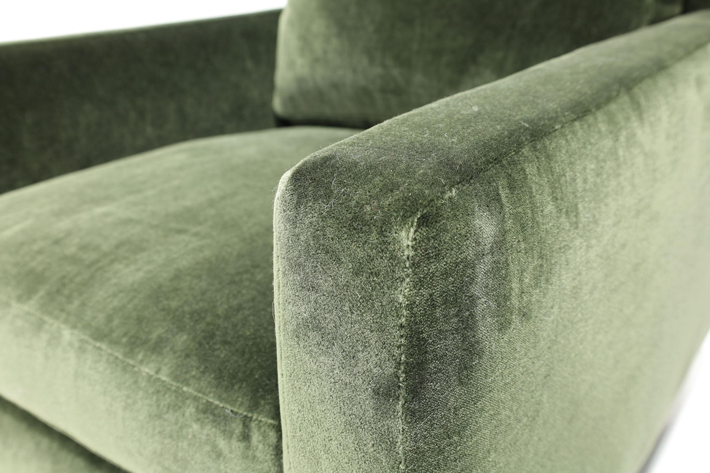 Fauteuils de salon Harvey Probber en mohair vert forêt en vente 4