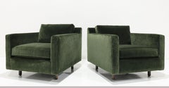 Lounge Chairs Harvey Probber Style in Forest Green Mohair