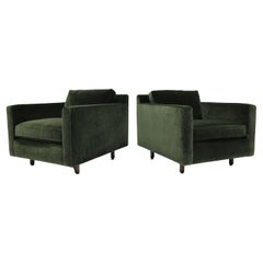 Sedie da salotto in stile Harvey Probber in Mohair Greene 
Greene