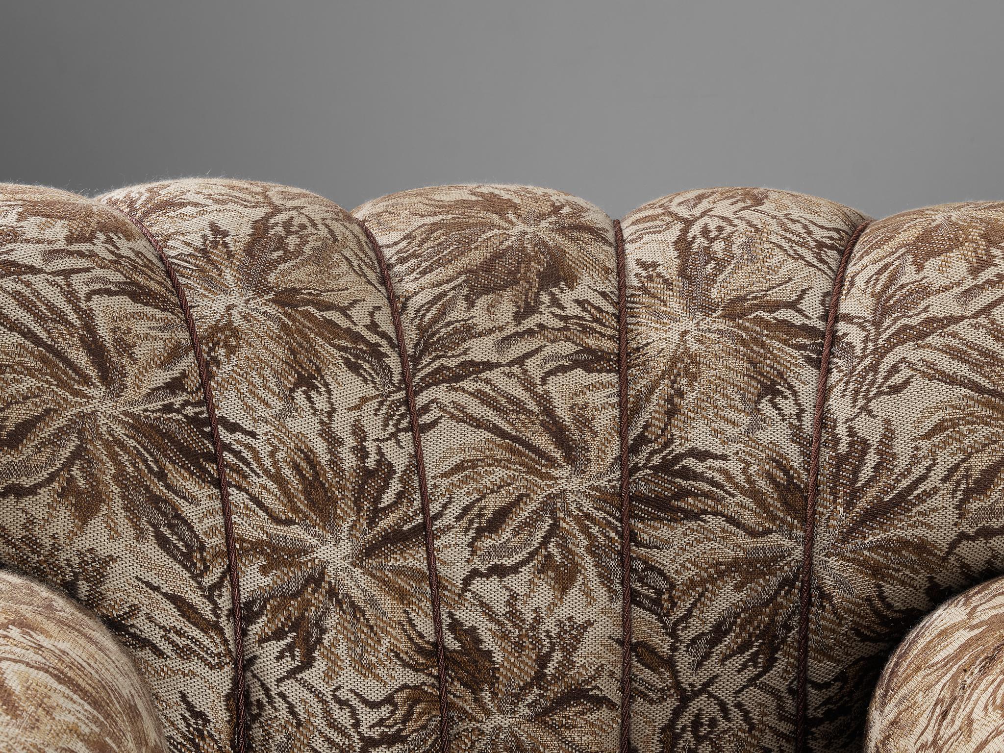Lounge Chairs in Brown and Beige Floral Upholstery 4