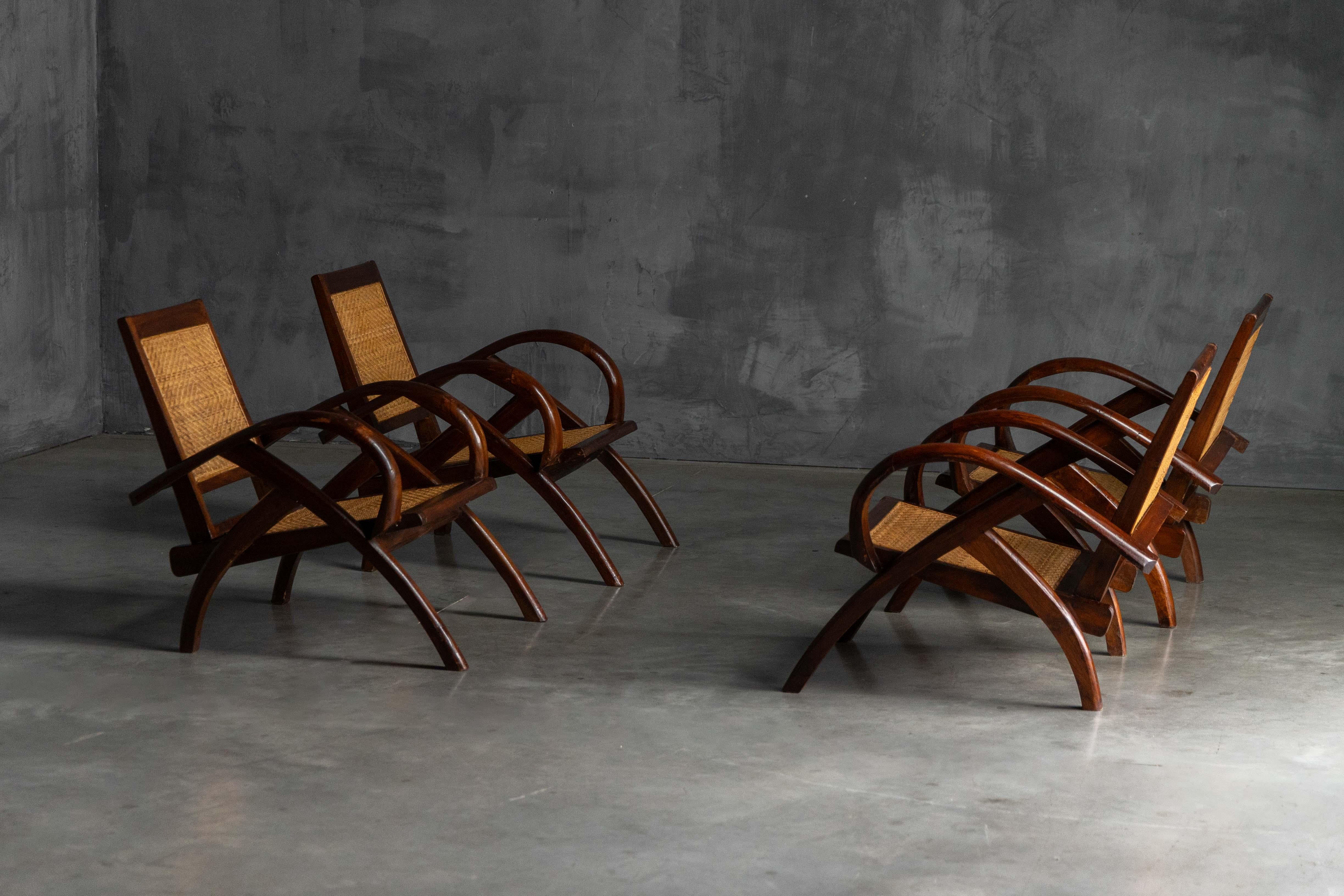 Lounge Chairs in Colonial Modern Style, France, Mid-20th Century For ...