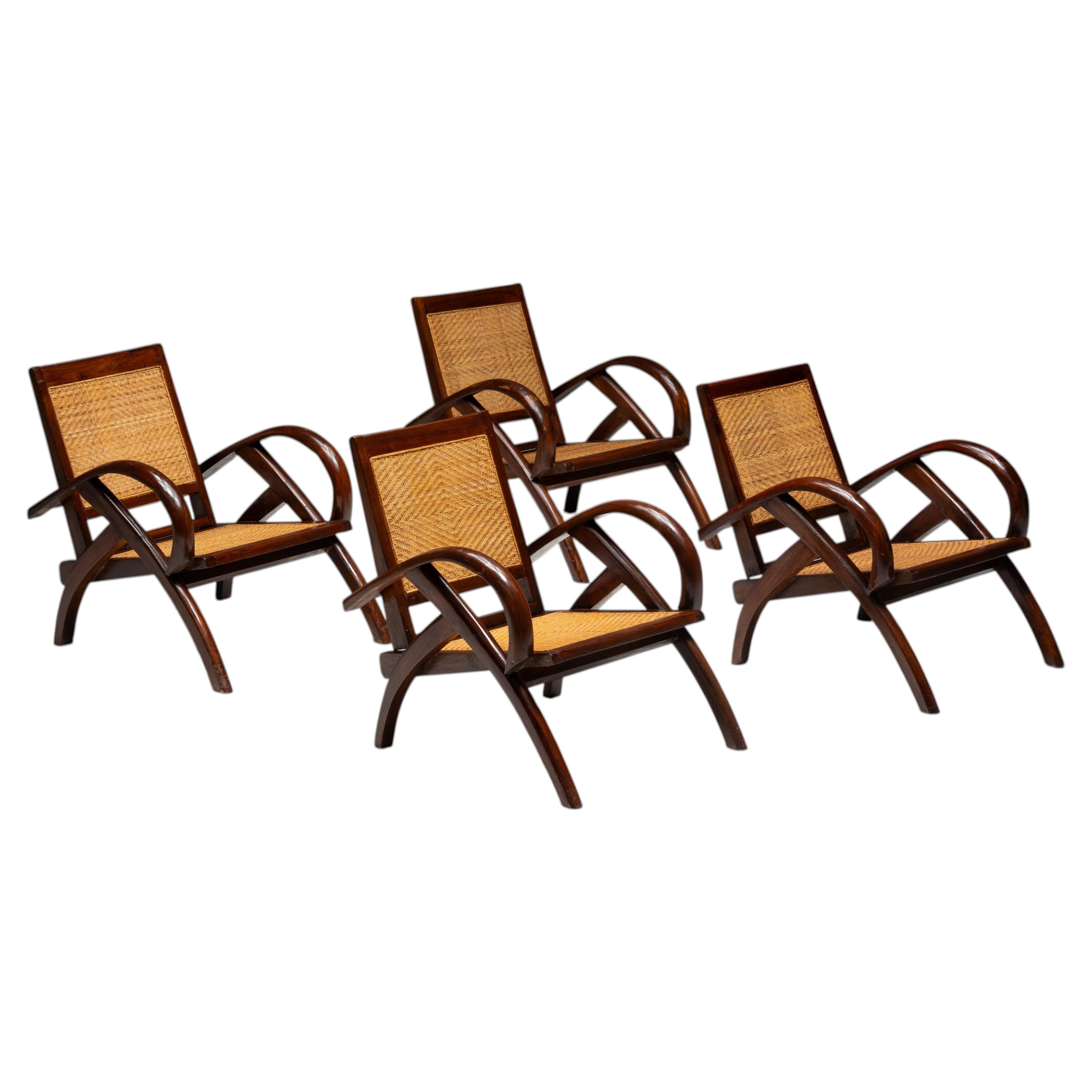 Lounge Chairs in Colonial Modern Style, France, Mid-20th Century