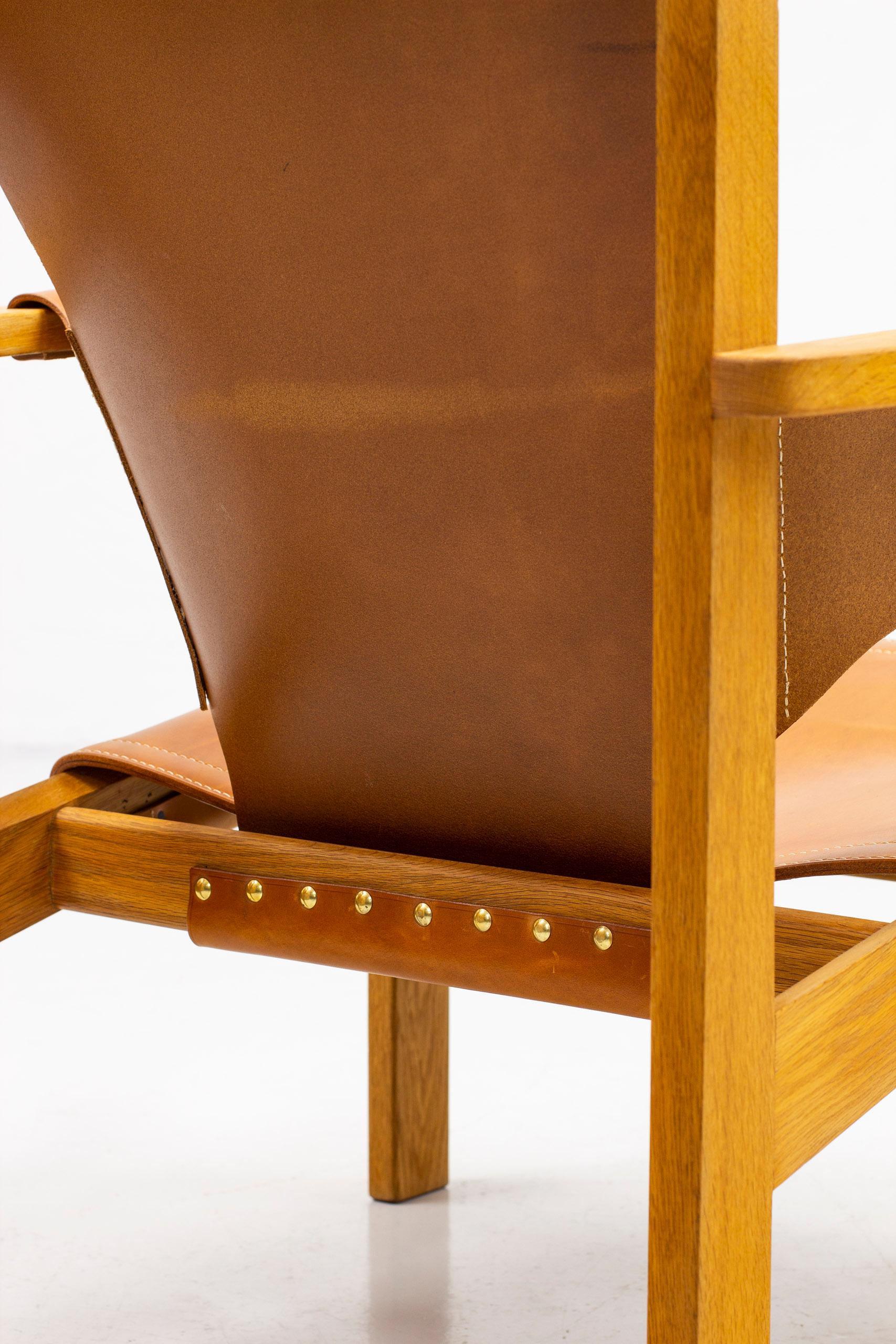 Lounge Chairs in Oak and Leather by Carl-Axel Acking, Nk, Nordiska Kompaniet 7