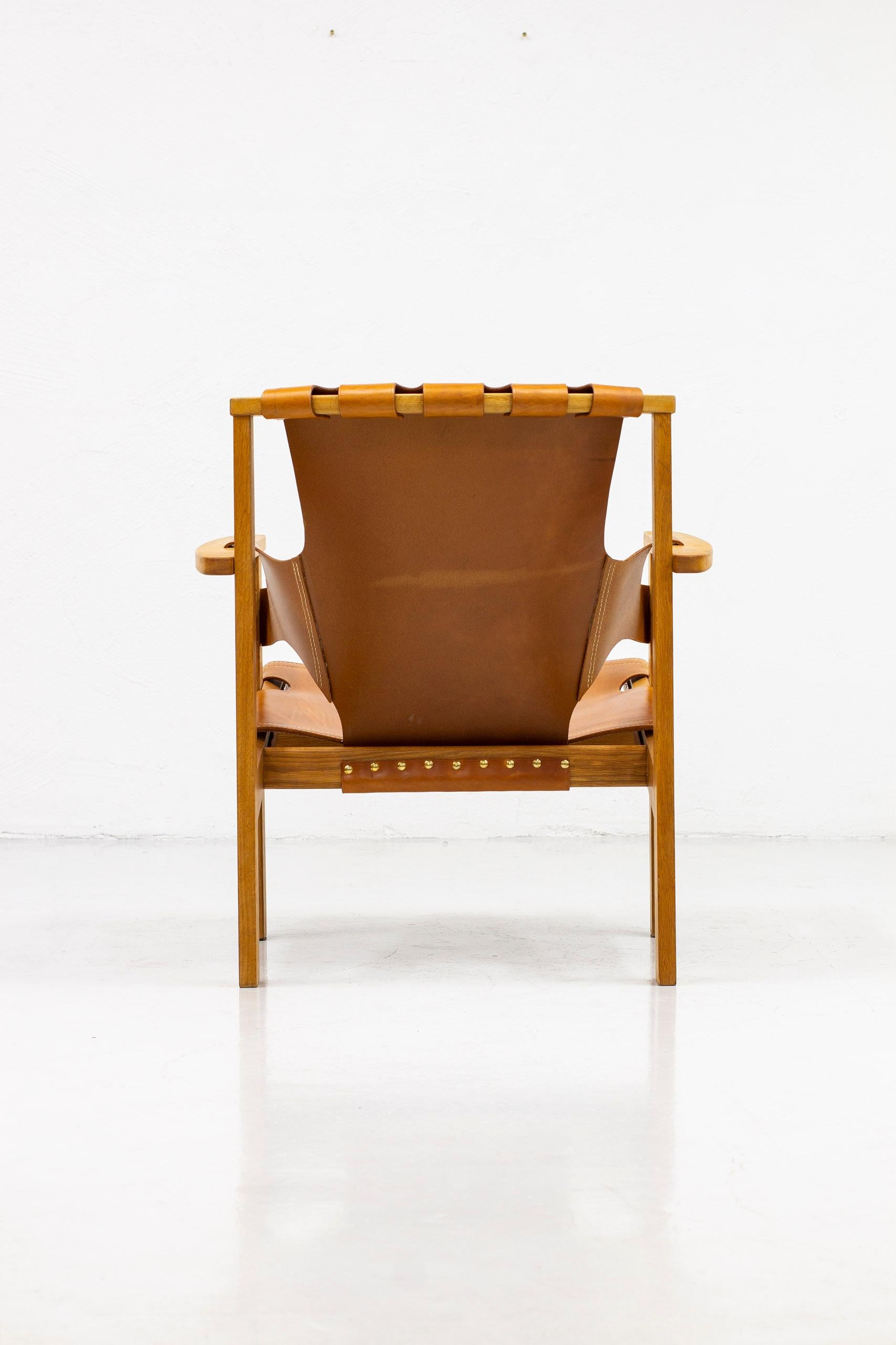 Lounge Chairs in Oak and Leather by Carl-Axel Acking, Nk, Nordiska Kompaniet 11