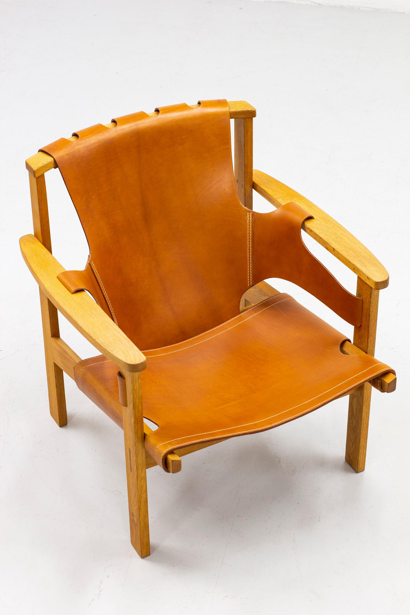 Lounge Chairs in Oak and Leather by Carl-Axel Acking, Nk, Nordiska Kompaniet 12