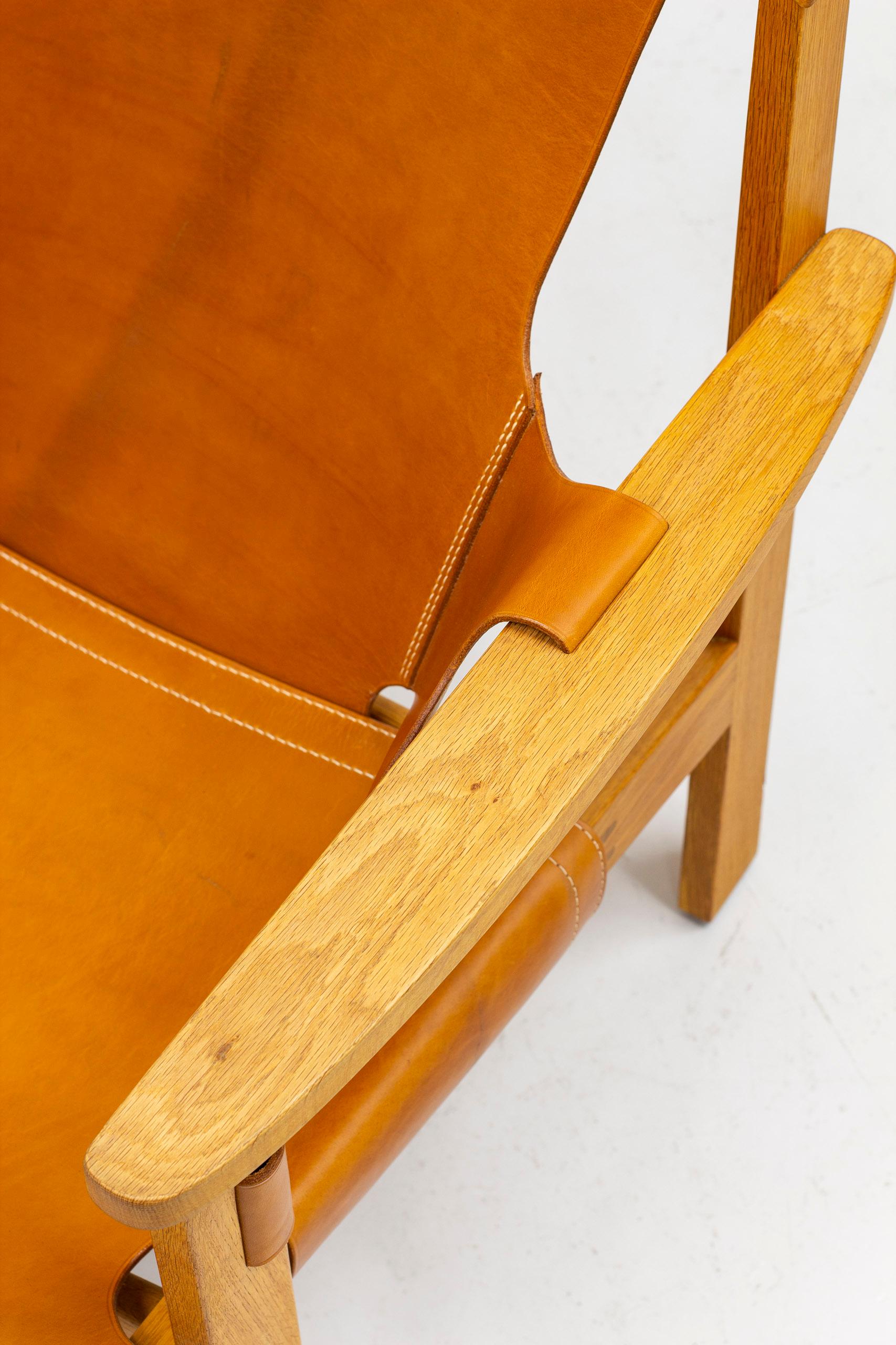 Lounge Chairs in Oak and Leather by Carl-Axel Acking, Nk, Nordiska Kompaniet 1