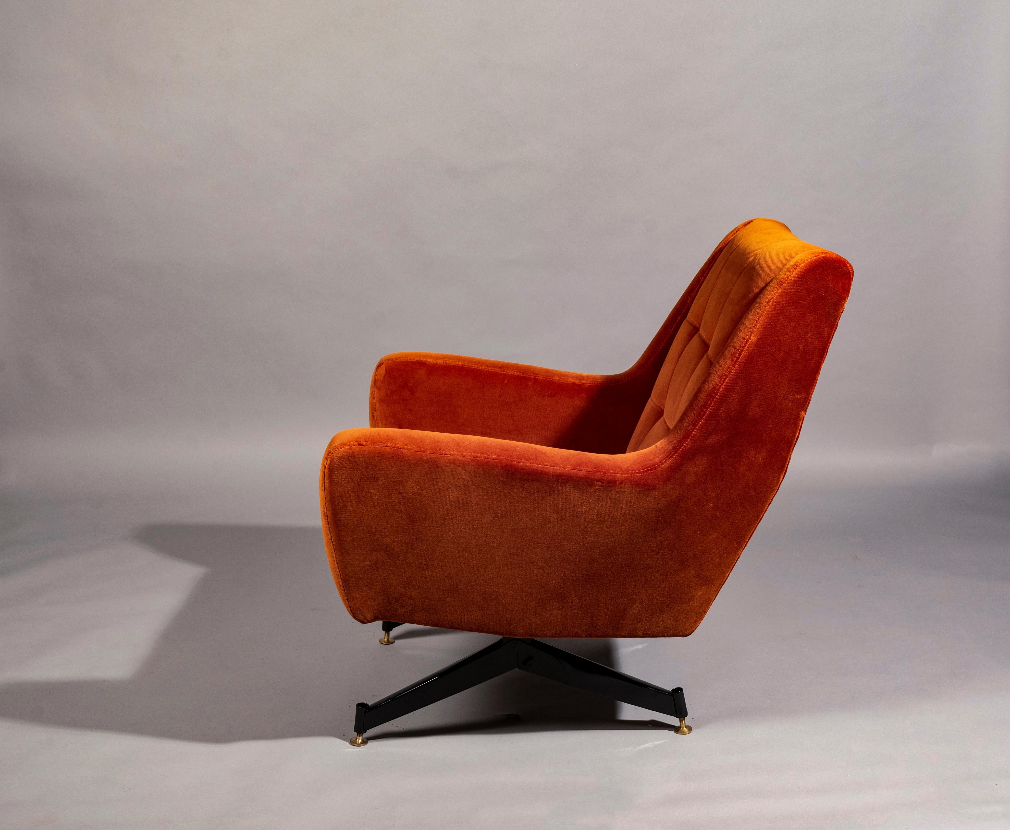 Italian Lounge Chairs in Osvaldo Borsani Style, Italy, 1950s