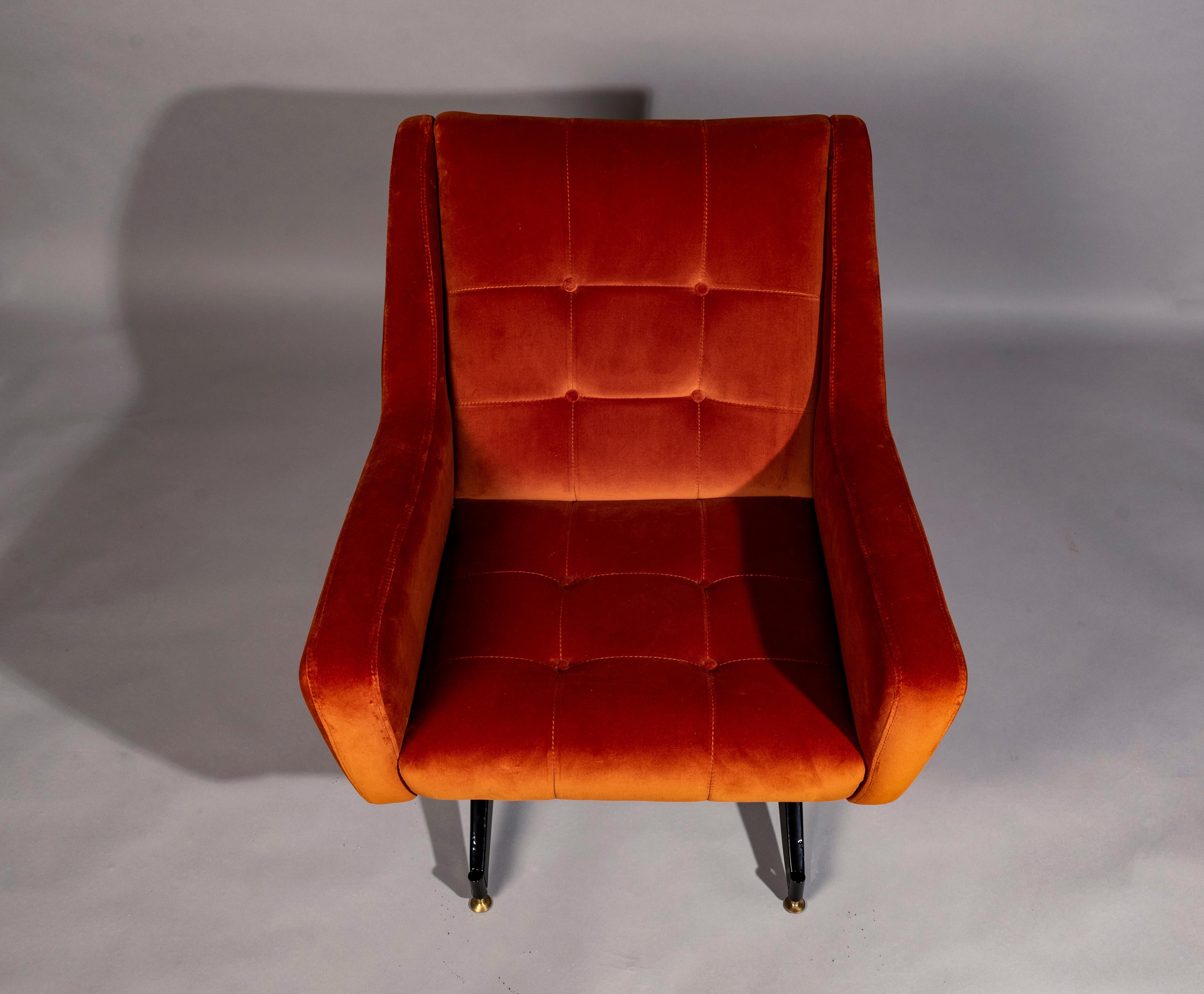 Mid-20th Century Lounge Chairs in Osvaldo Borsani Style, Italy, 1950s