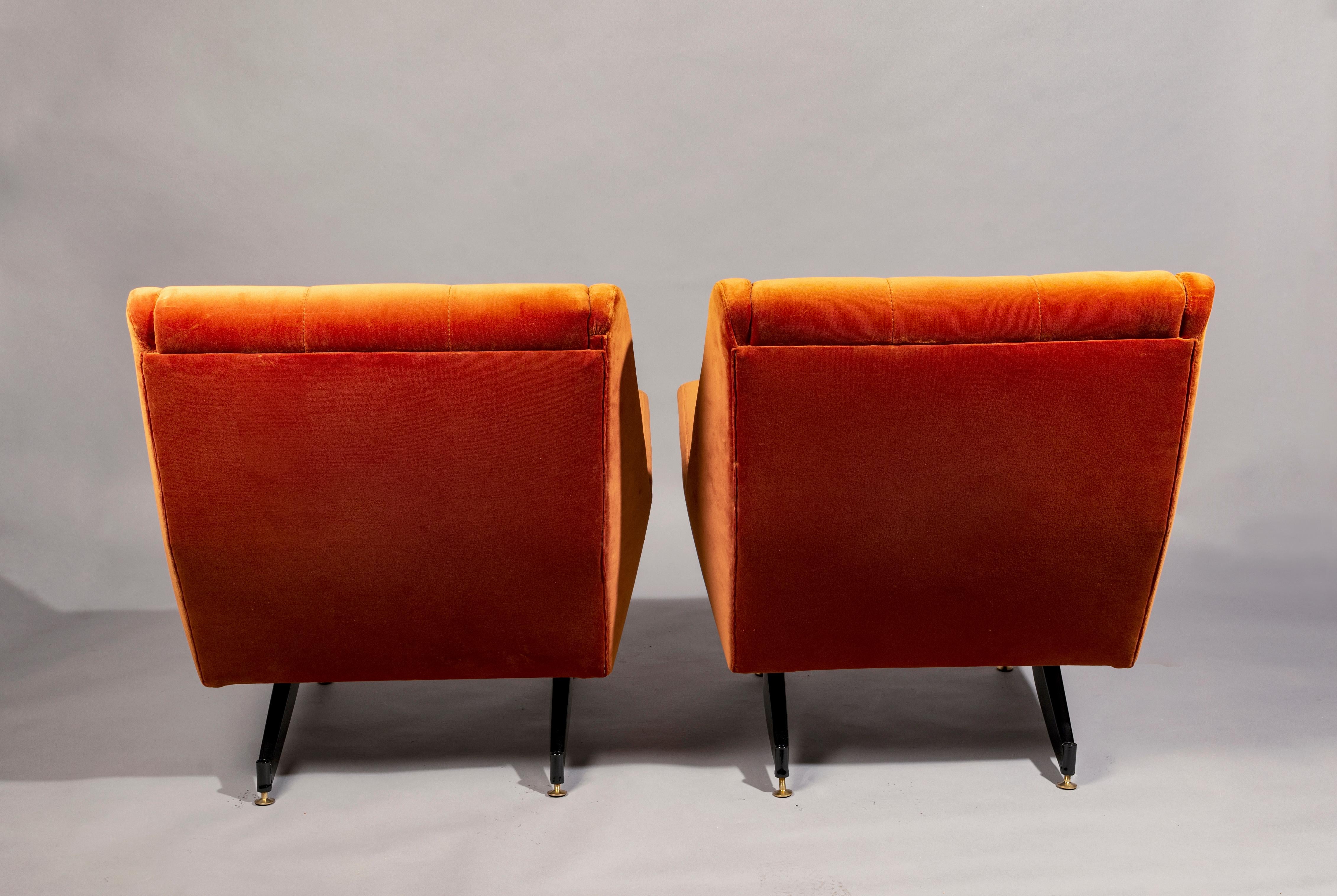 Lounge Chairs in Osvaldo Borsani Style, Italy, 1950s 1