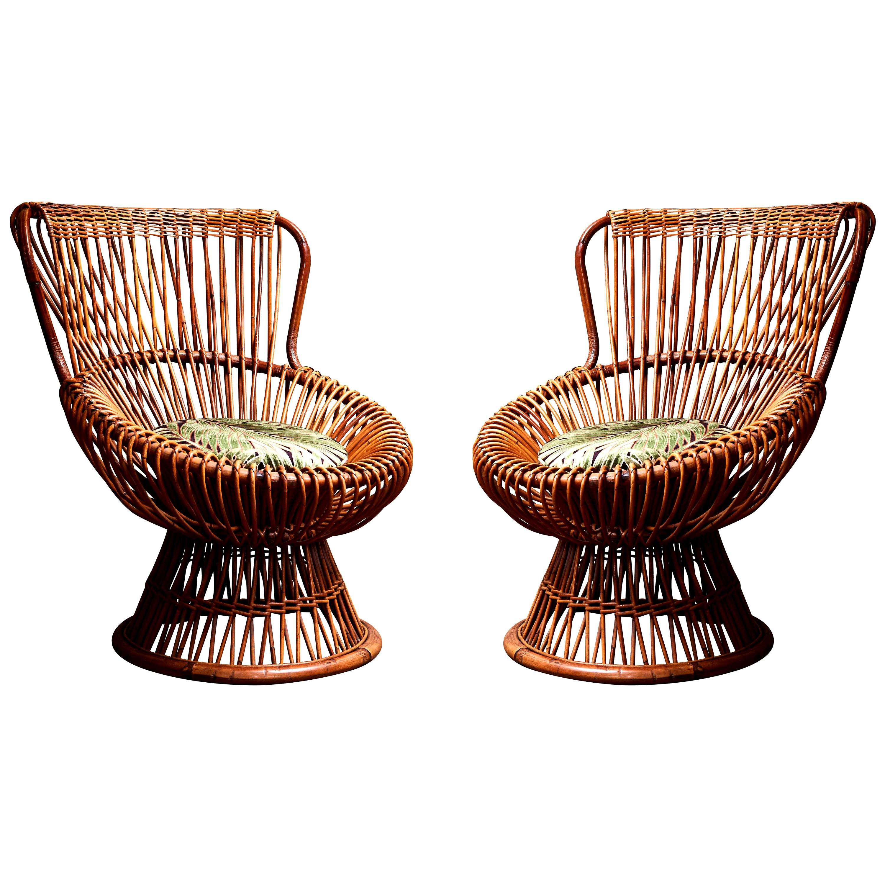 Lounge Chairs in Rattan