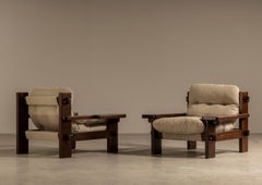 Lounge Chairs in Solid Hardwood, by Jean Gillon, Brazilian Mid-century Design