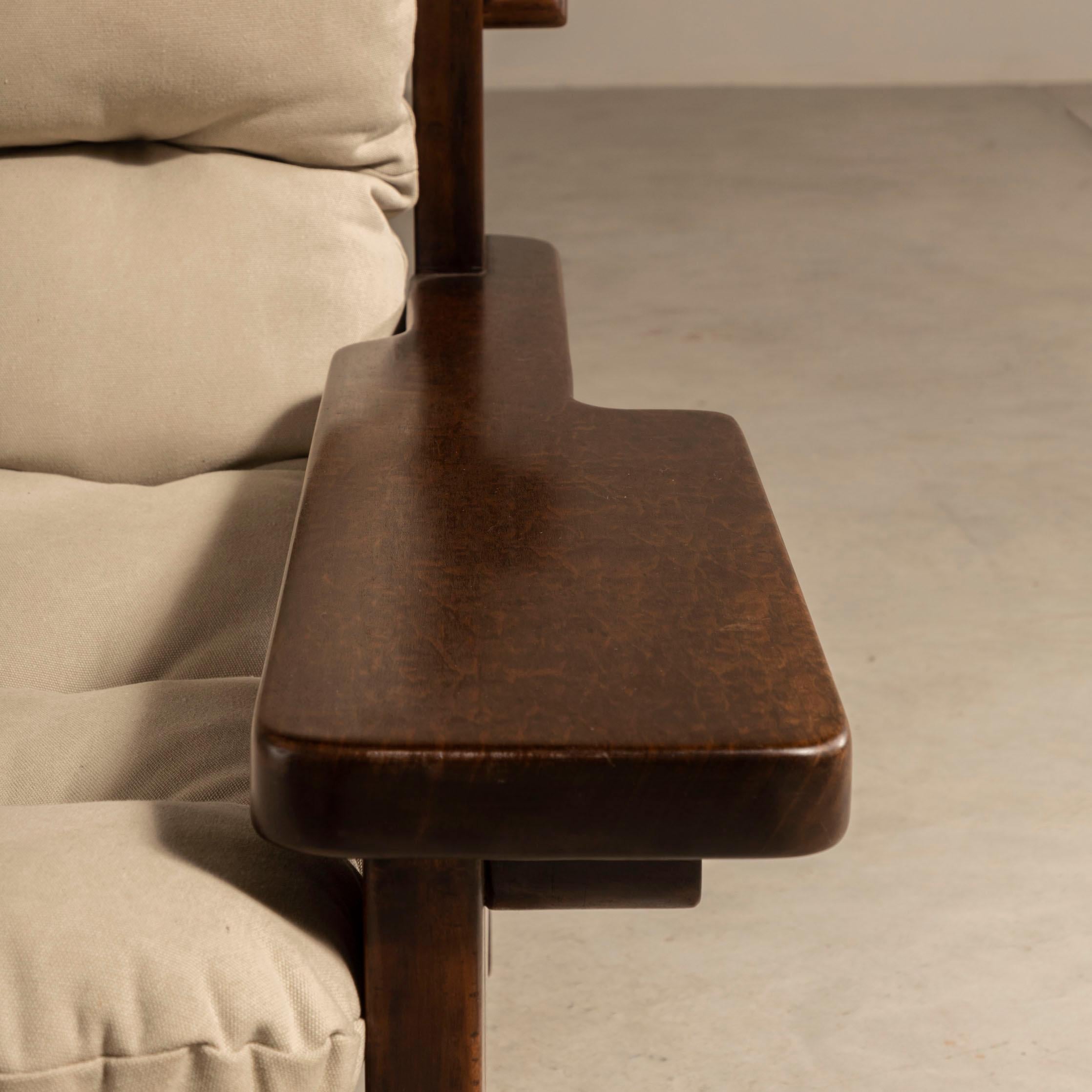 Lounge Chairs in Solid Hardwood, by Jean Gillon, Brazilian Mid-century Design For Sale 1