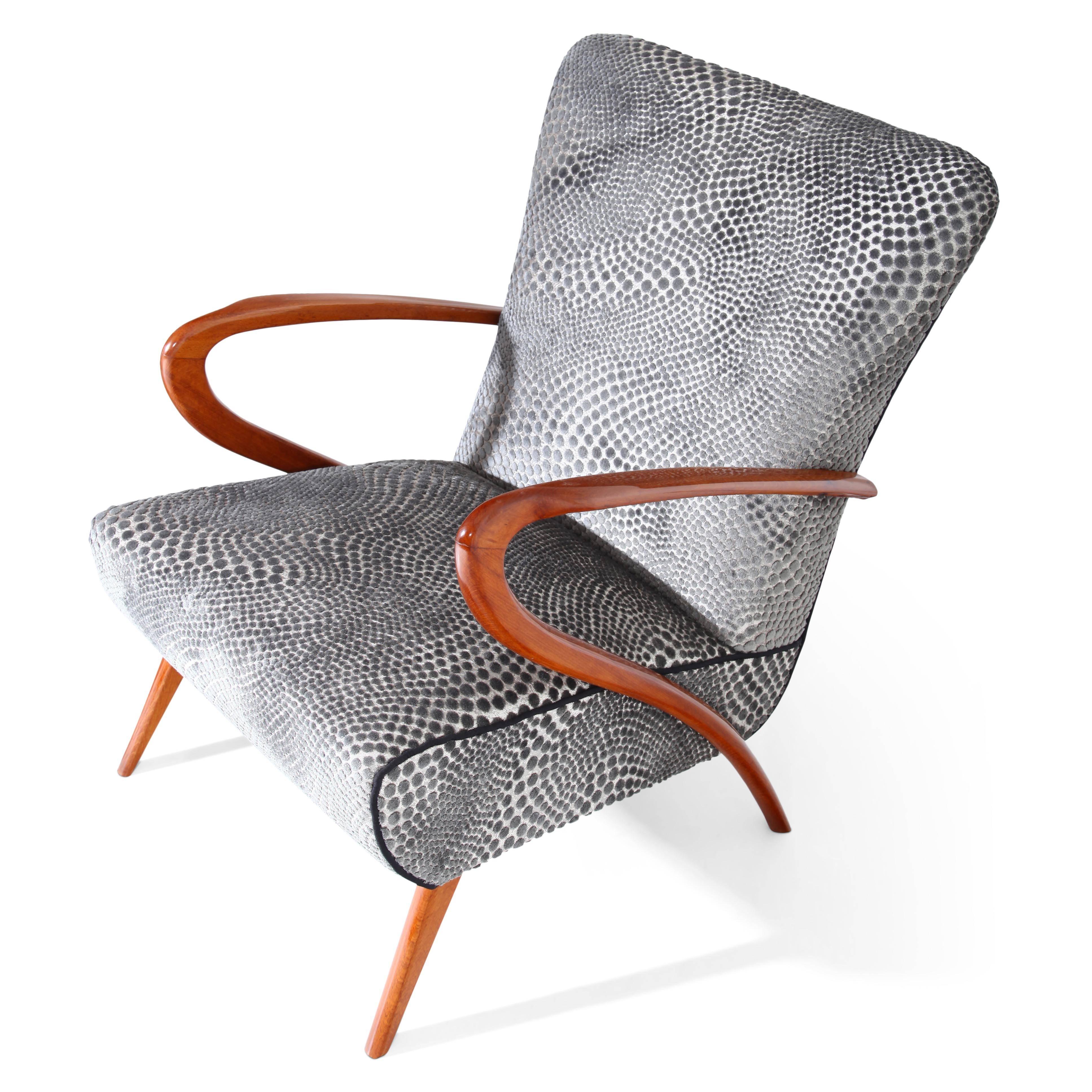 Mid-Century Modern Lounge Chairs in the Style of Guglielmo Ulrich, Italy, Mid-20th Century