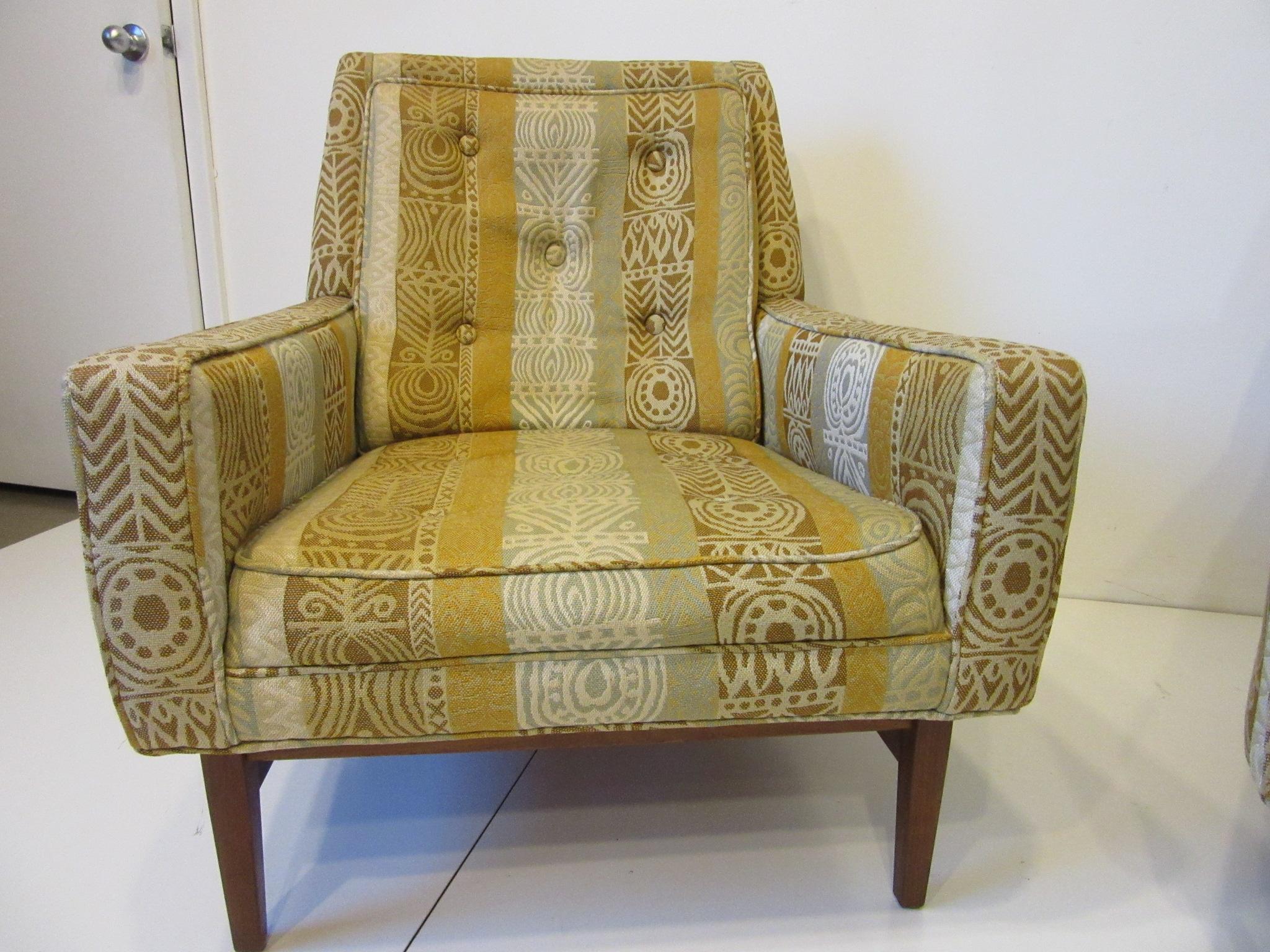 Upholstery Lounge Chairs in the Style of Harvey Probber or Midcentury