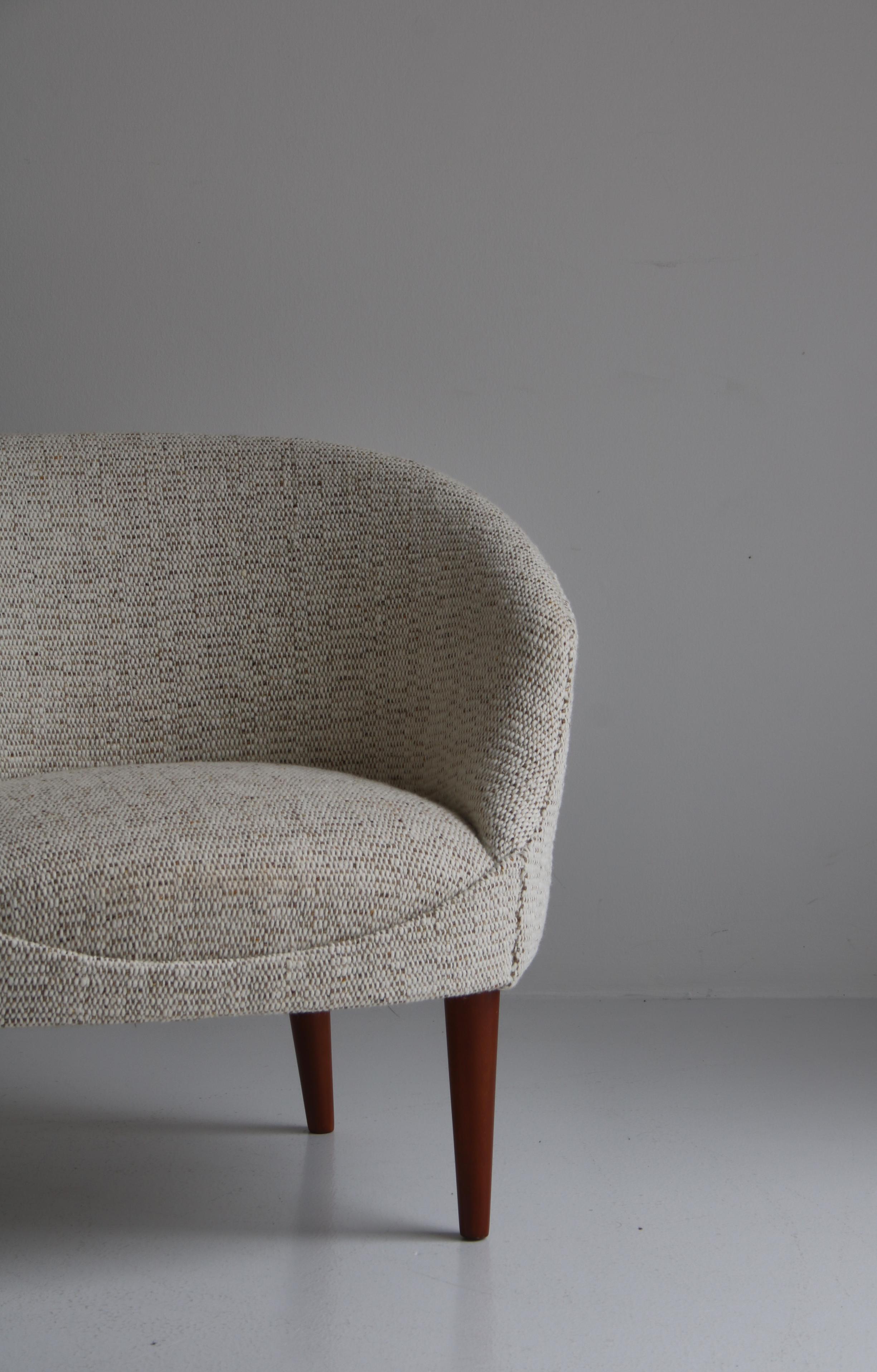 Danish White Wool Lounge Chairs by 