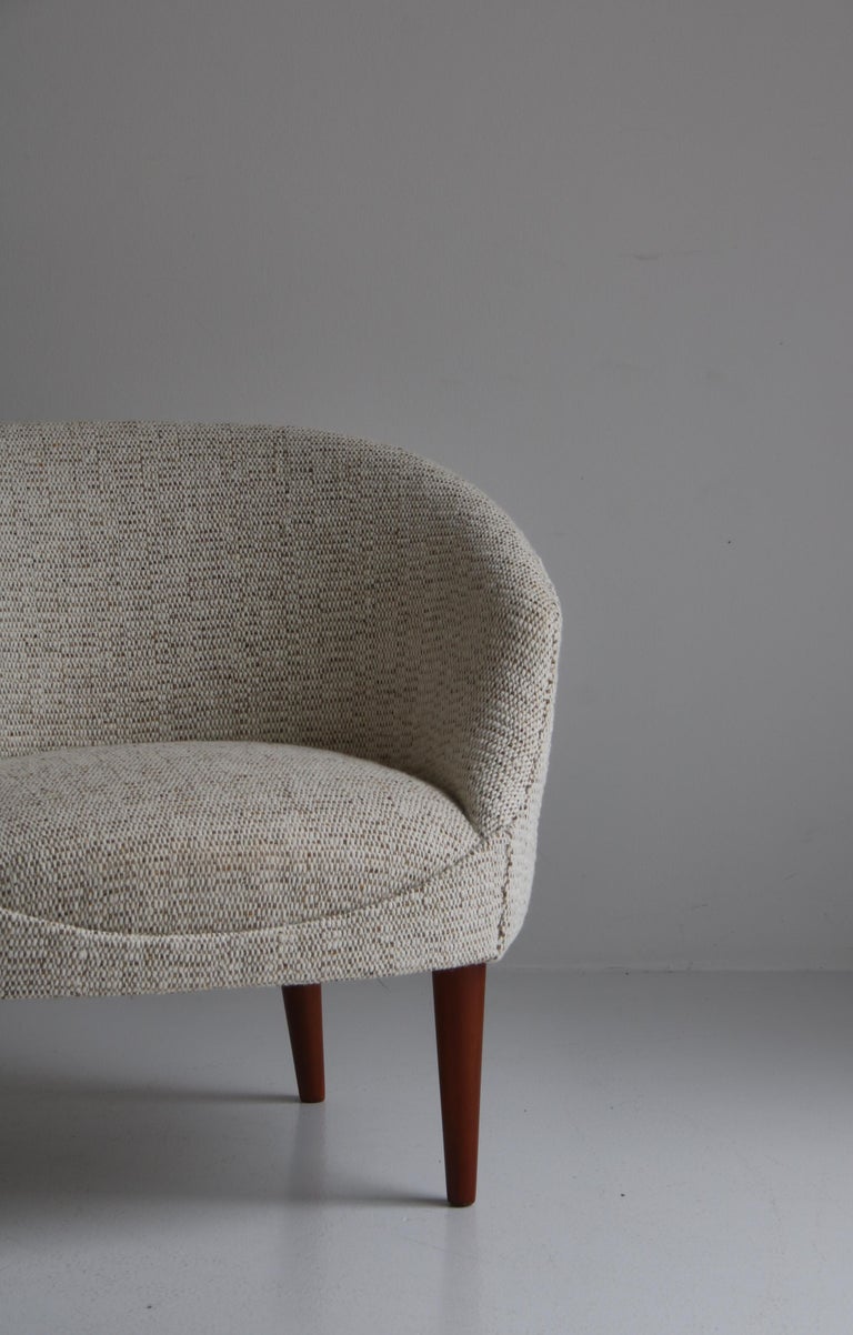 Mid-20th Century White Wool Lounge Chairs by 