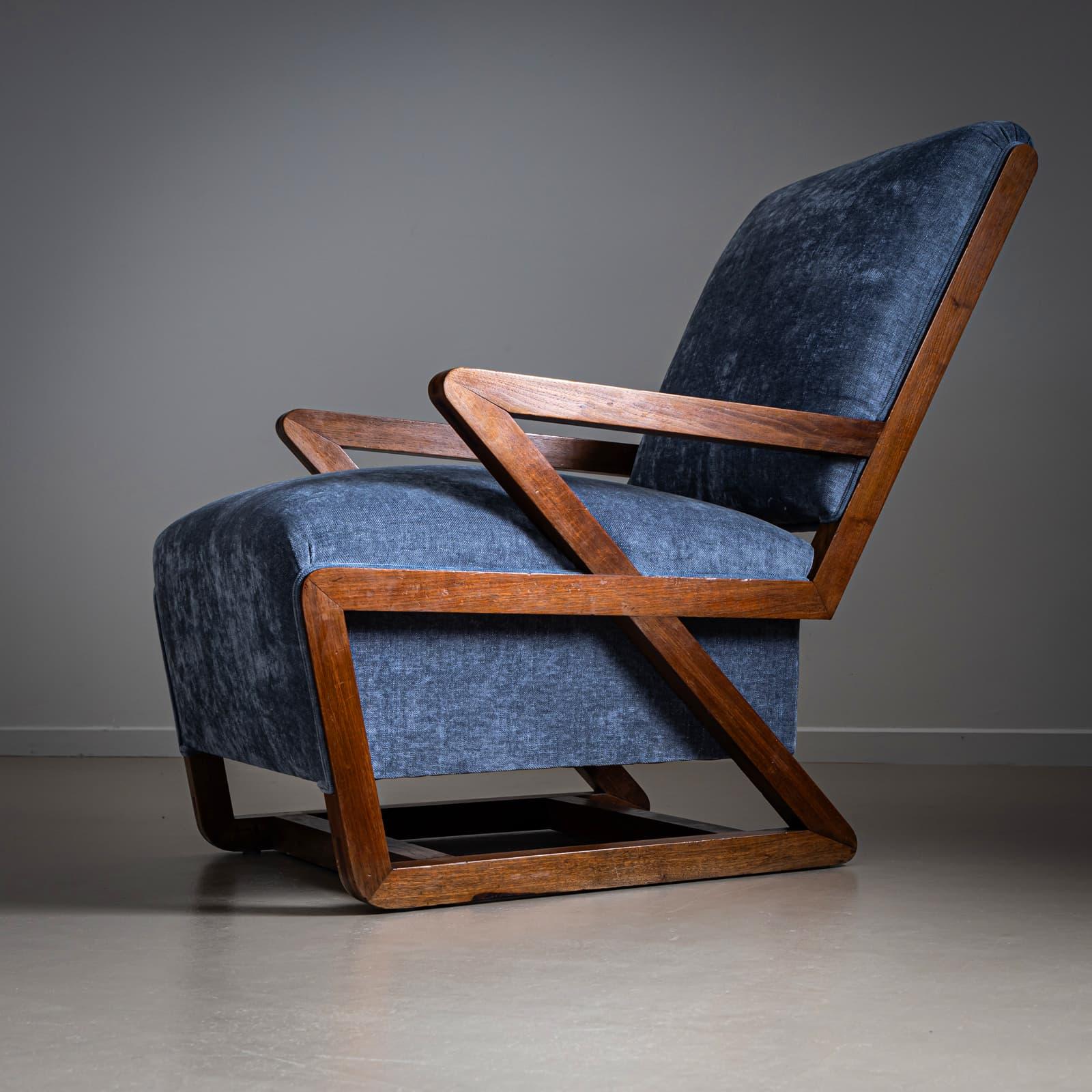 20th Century Lounge Chairs, Italian Manufactory, 1940s For Sale
