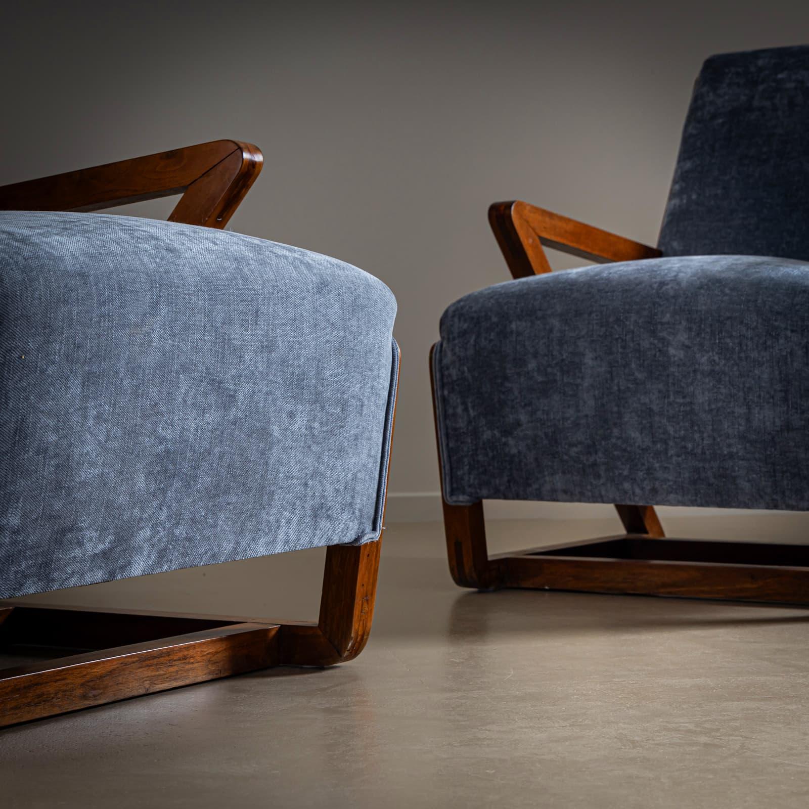 Lounge Chairs, Italian Manufactory, 1940s For Sale 1