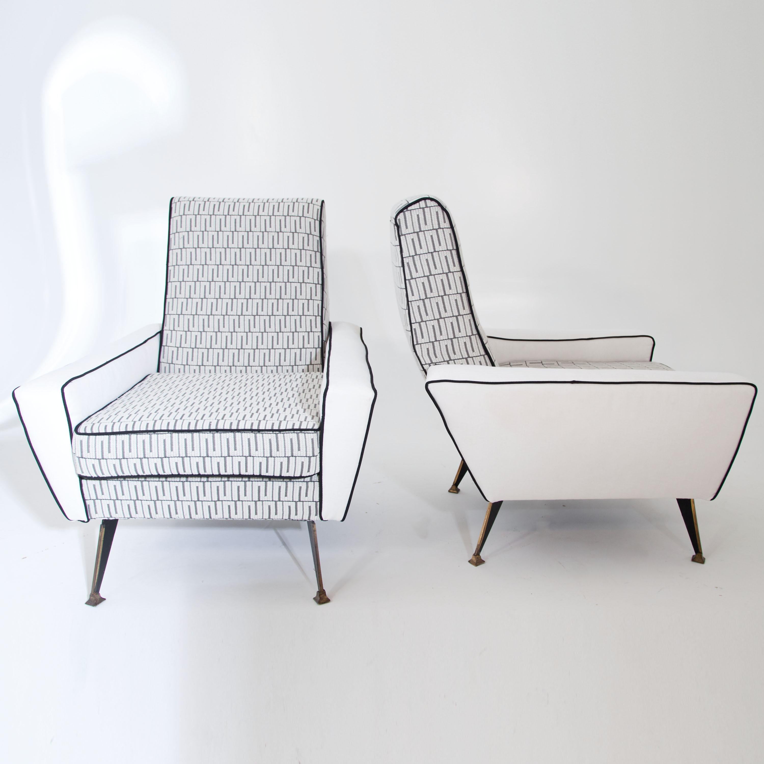 Metal Lounge Chairs, Italy, Mid-20th Century