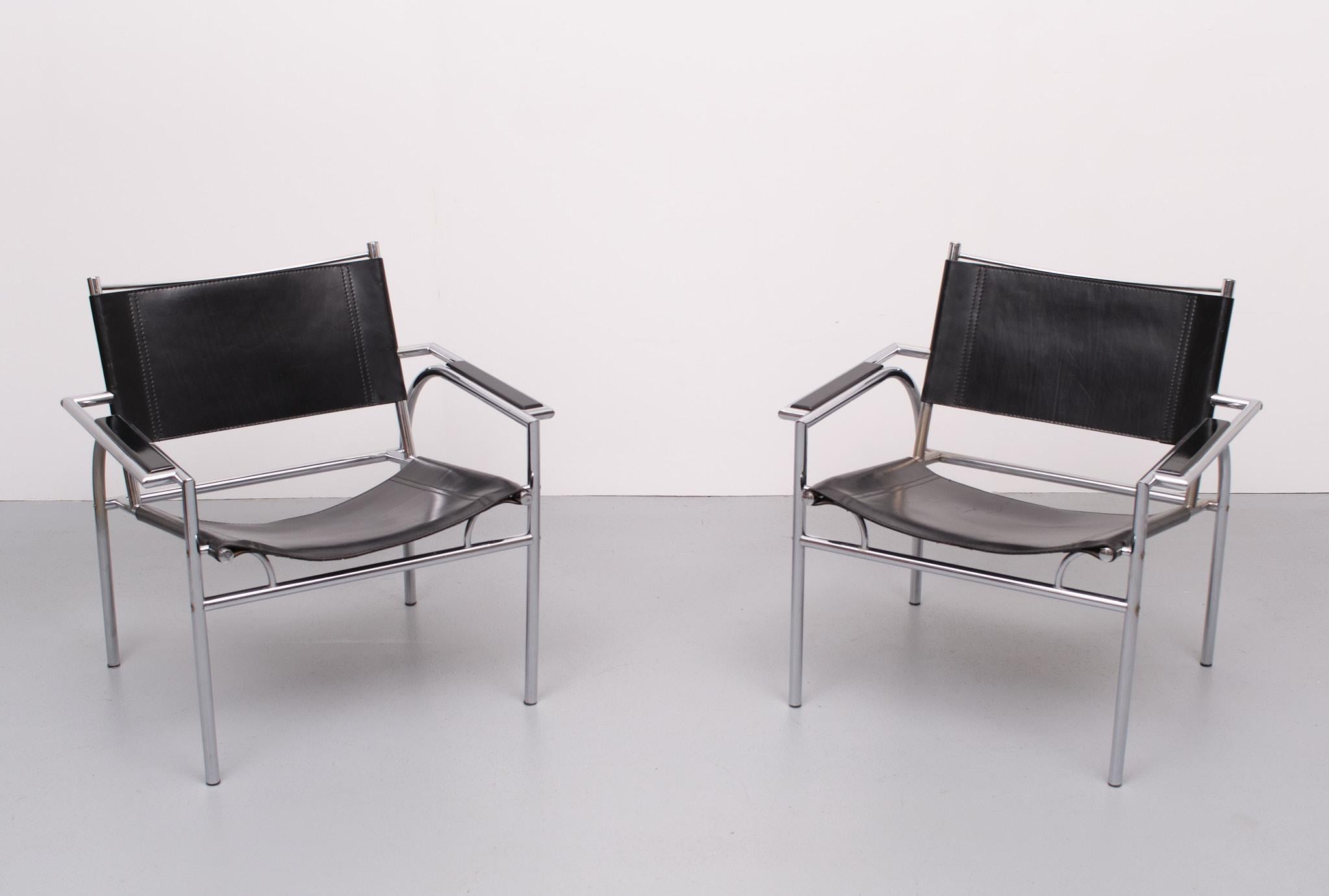 Bauhaus Lounge Chairs Leolux Gerard Vollenbrock 1980s  For Sale