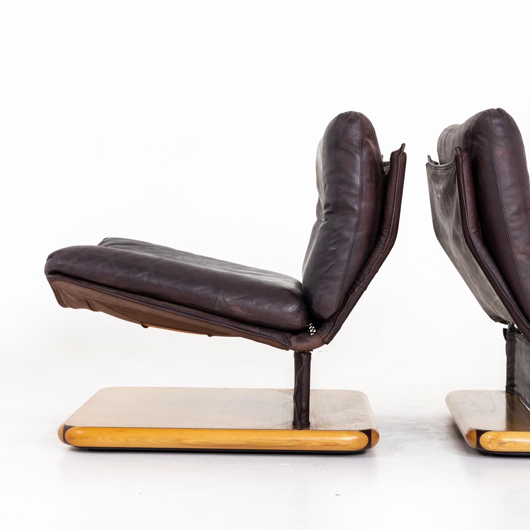 Leather Lounge Chairs, Model Gionata by Dipo, Italy, 20th Century