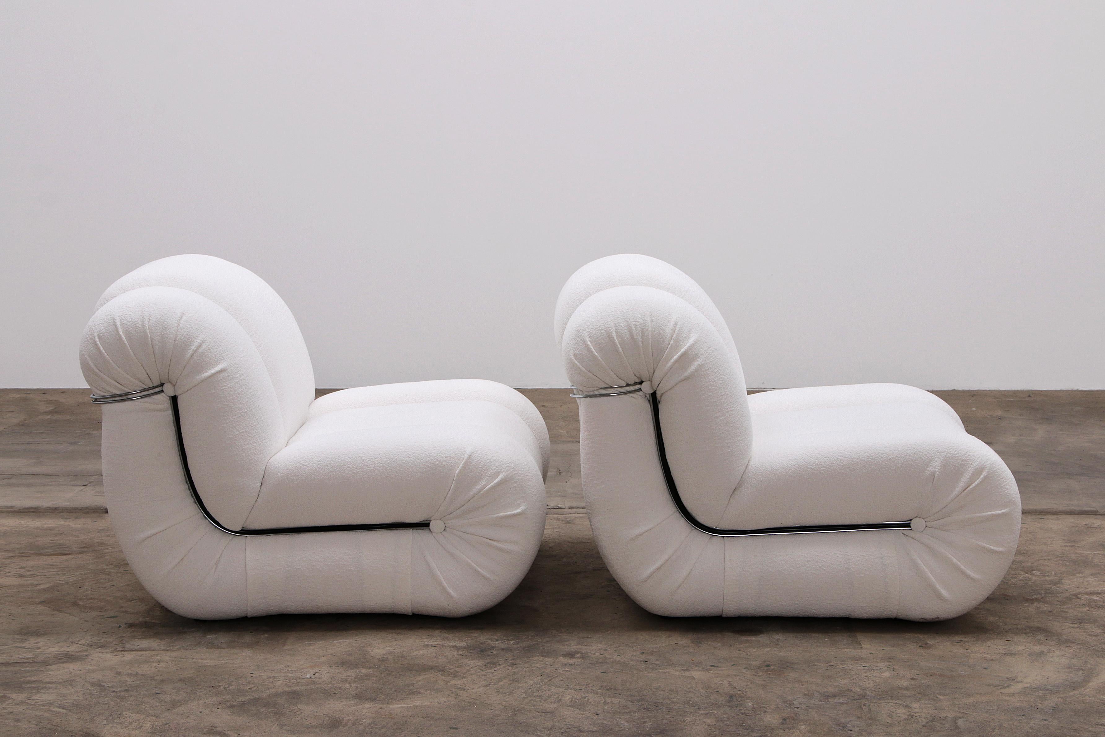 Fabric Lounge chairs Model Velasquez made by Mimo Padova, 1970s For Sale