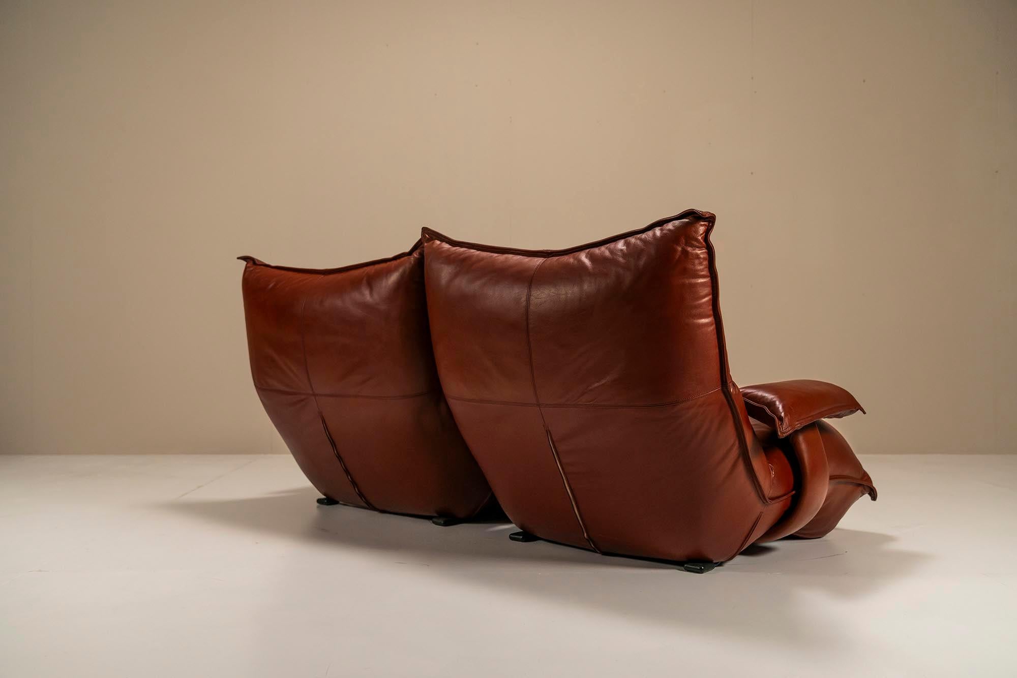 Leather Lounge Chairs Model “Zinzolo” By Vittorio Varo For Plan, Italy 1960s For Sale