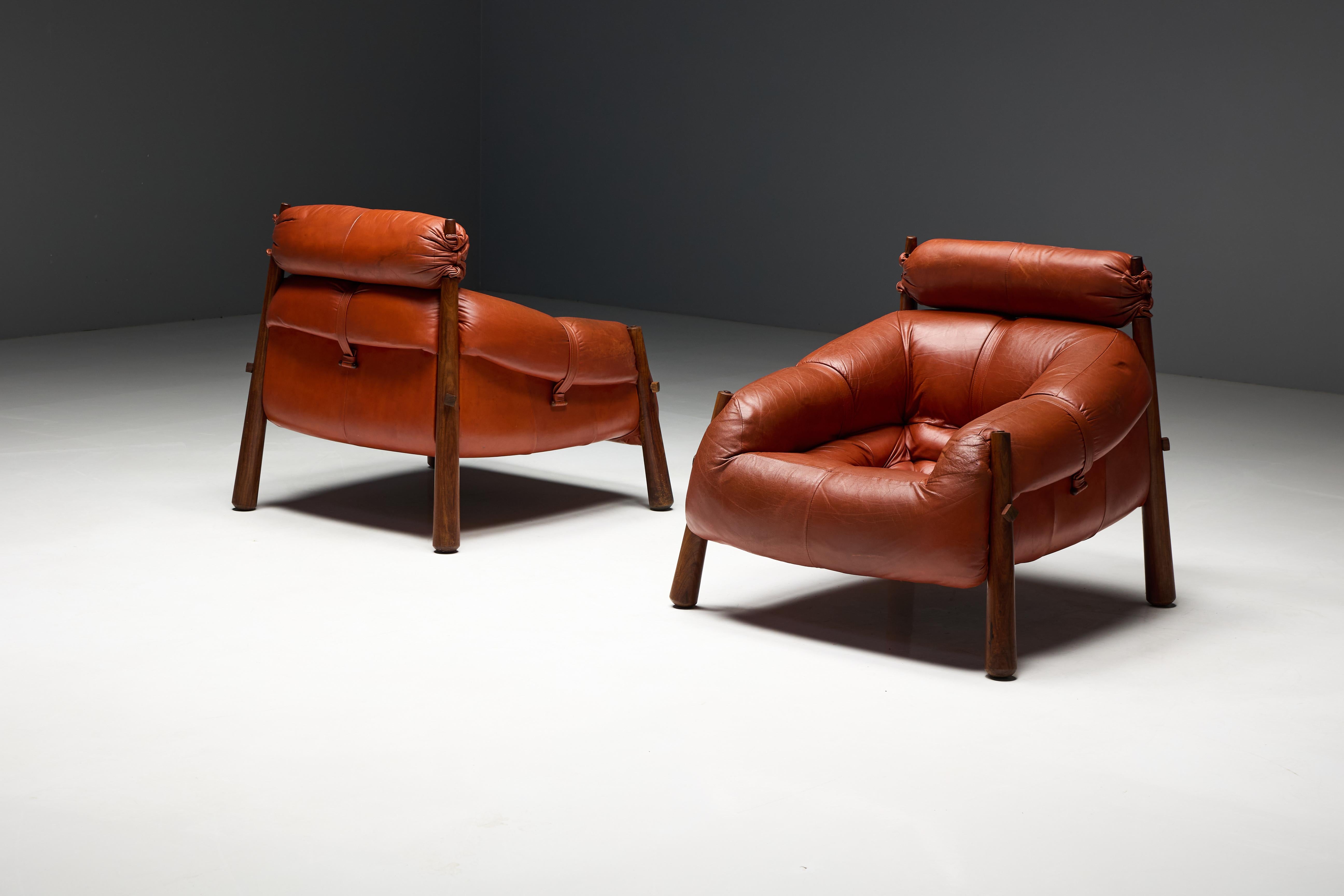 Mid-Century Modern Lounge Chairs 'MP-81' by Percival Lafer, Brazil, 1970s For Sale