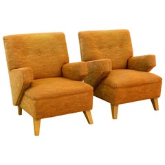 Pair of Lounge Chairs by Jens Risom from Frank Lloyd Wright House, circa 1950s 