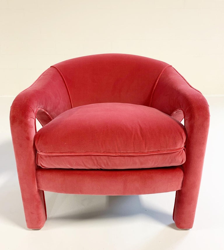 20th Century Lounge Chairs Restored in Loro Piana Pink Velvet, Pair