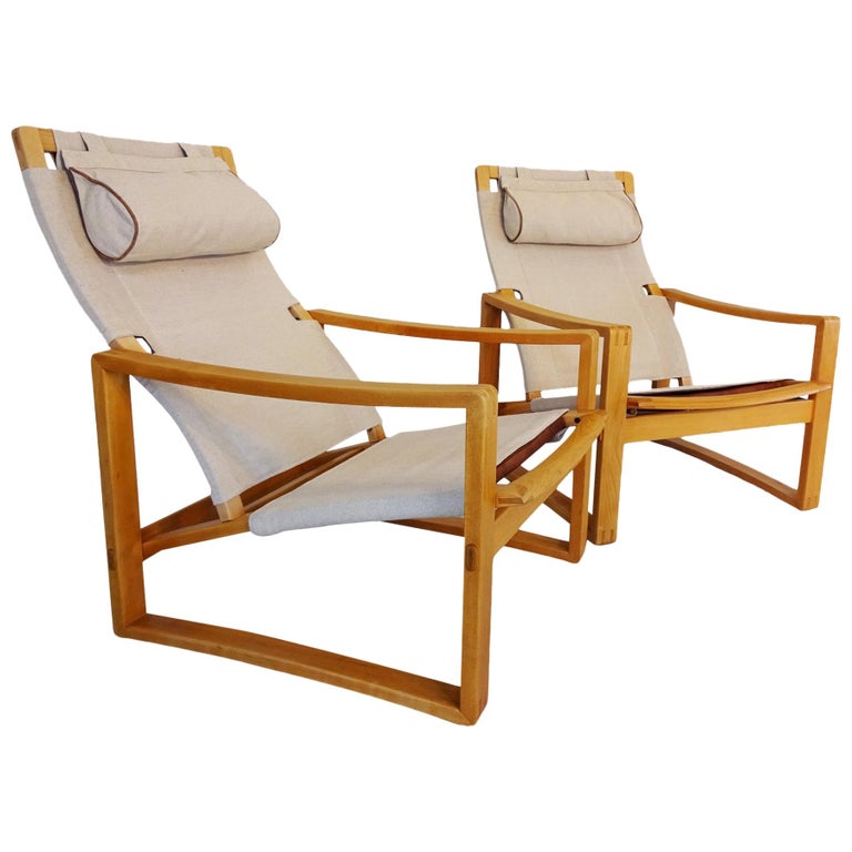 Lounge Chairs -  Safari style Danish Midcentury chairs by Børge Jensen & Sønner For Sale