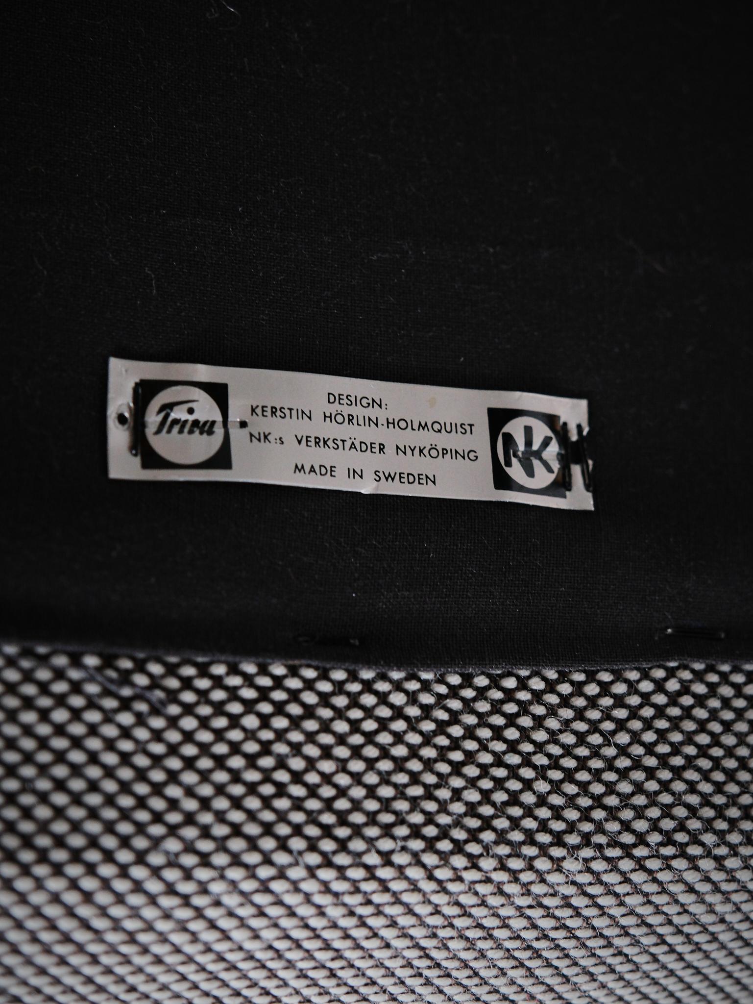 Lounge chairs 'Stora Adam' by Kerstin Hörlin-Holmquist, NK, Sweden, 1960s For Sale 4