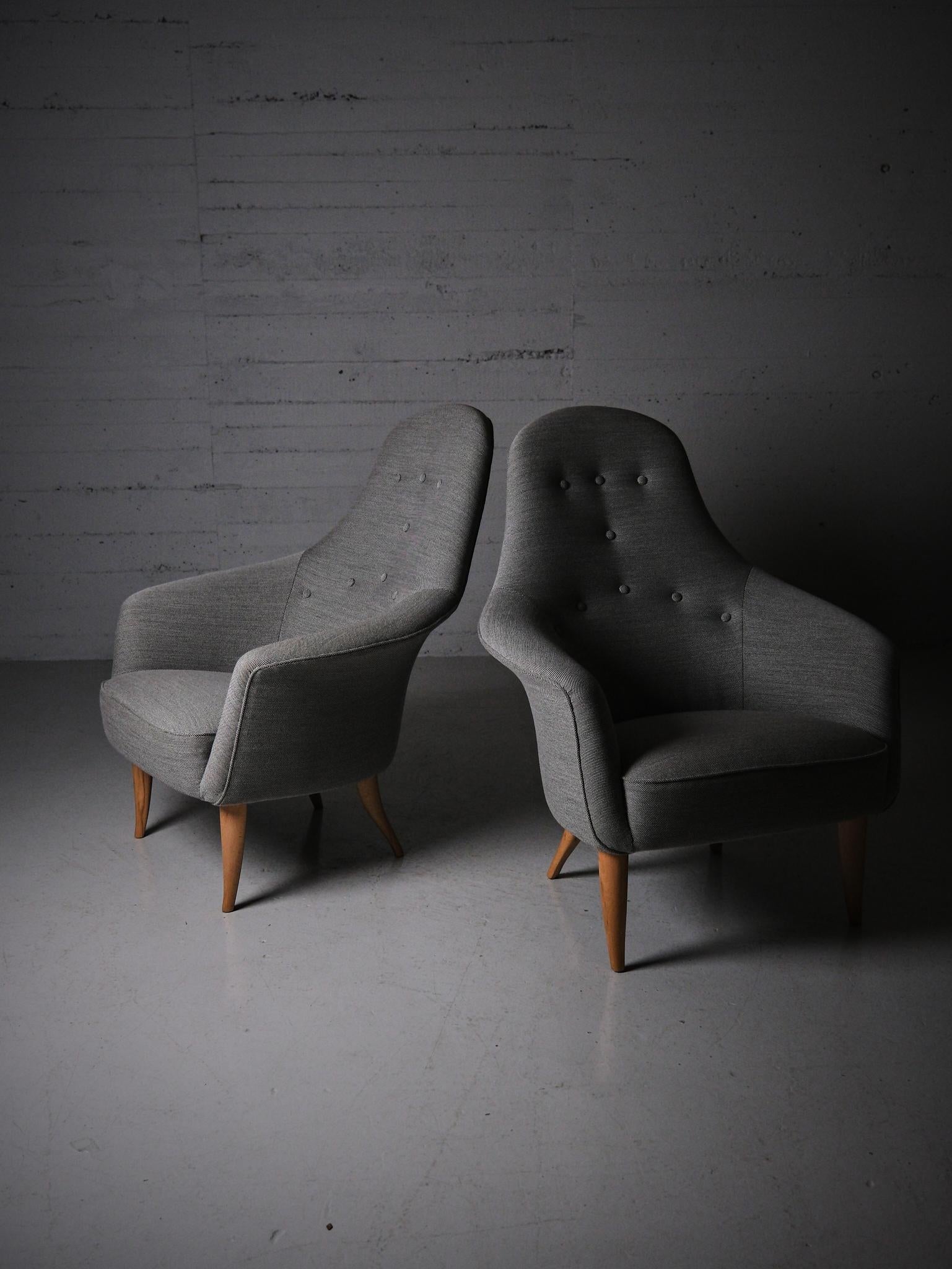 Lounge chairs 'Stora Adam' by Kerstin Hörlin-Holmquist, NK, Sweden, 1960s For Sale 5