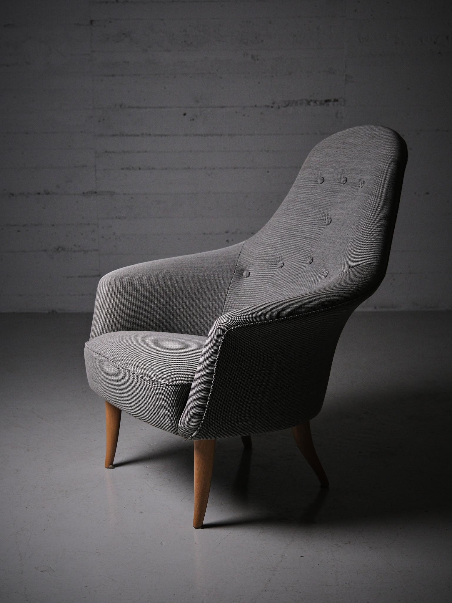 Fabric Lounge chairs 'Stora Adam' by Kerstin Hörlin-Holmquist, NK, Sweden, 1960s For Sale