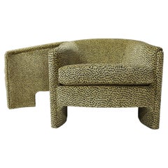 Vintage Lounge Chairs, Velvet Cheetah Print, 1980s
