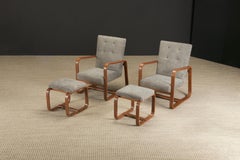 Sedie da salotto con ottomani di Giuseppe Pagano per l'Università Bocconi, 1940 ca.