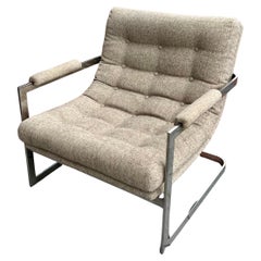 Lounge Chrome Armchair Designed by Milo Baughman Circa 1970's